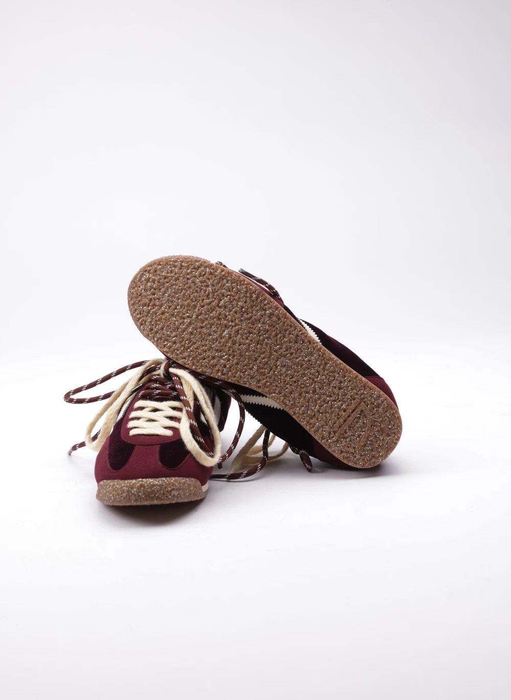 Baskets Vegan Puraai velours bordeaux