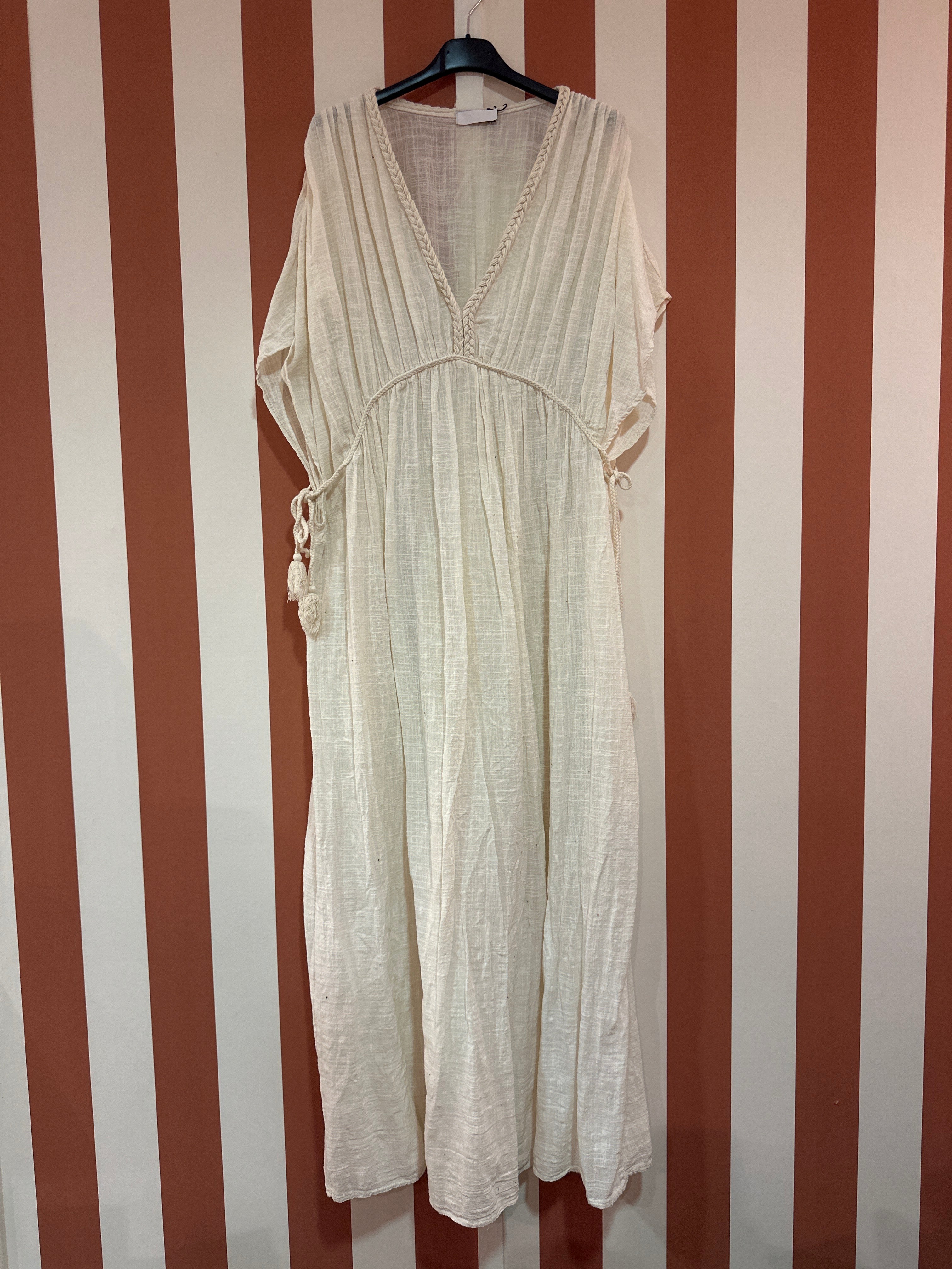 Robe Jane en gaze de lin écru