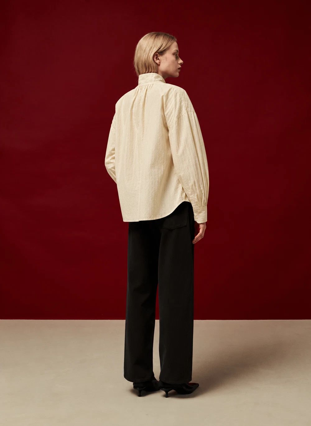 Blouse Tom en popeline latte Bellepiece