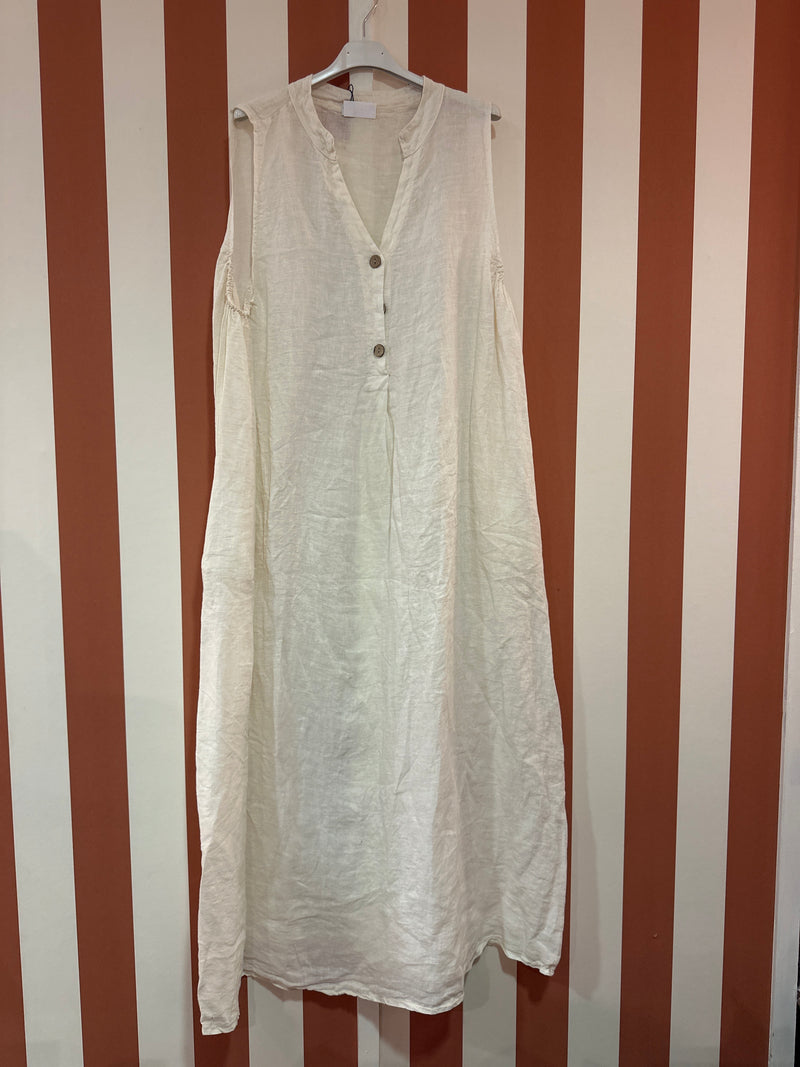 Robe Sara en lin écru