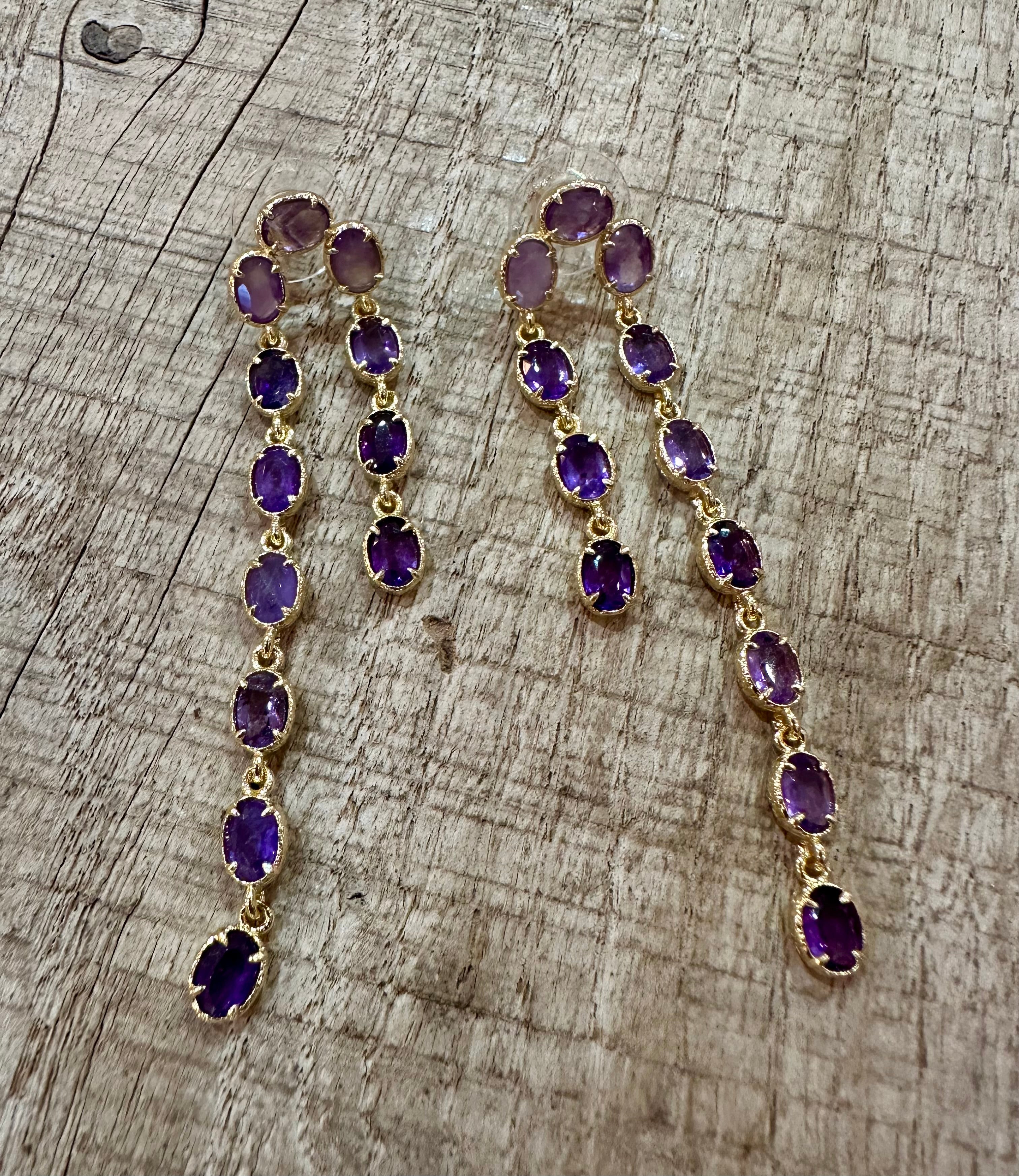 Boucle d’oreilles Riviera violet améthyste
