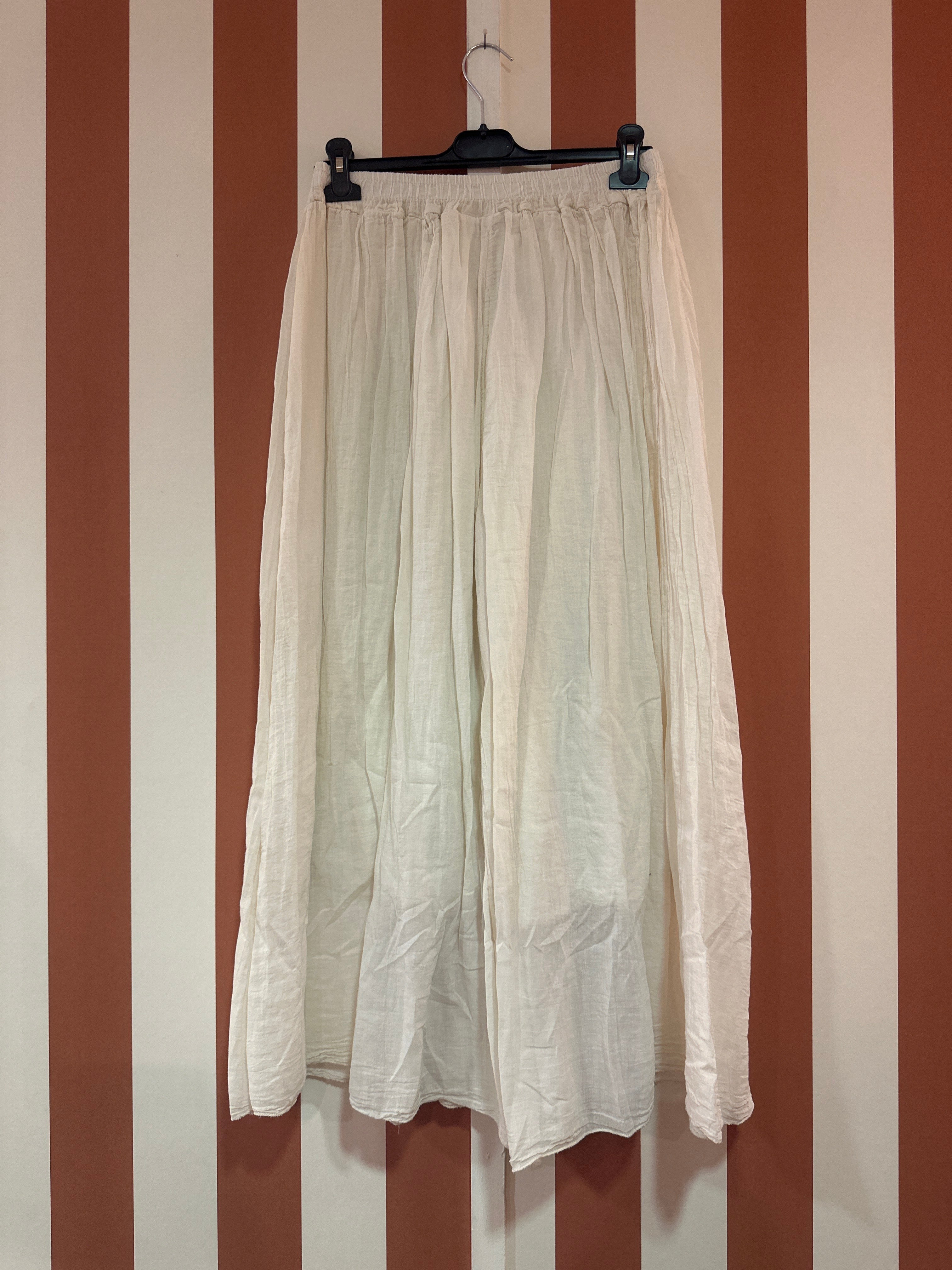 Pantalon June ample voile de coton écru