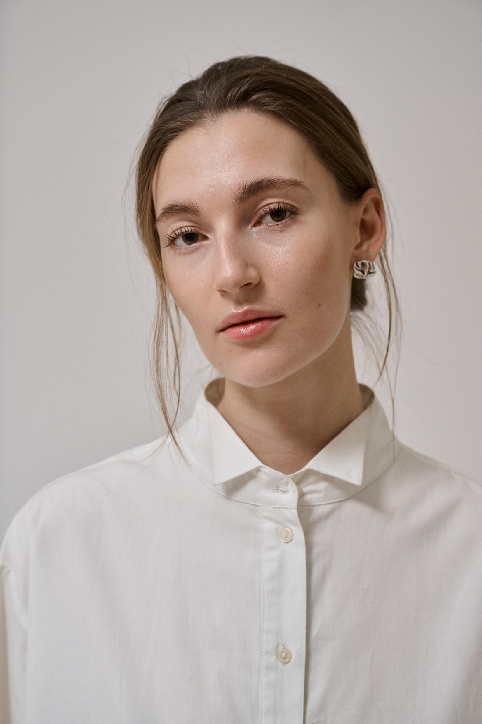 Chemise oversize Irissa en popeline de coton blanche Anne-Mi