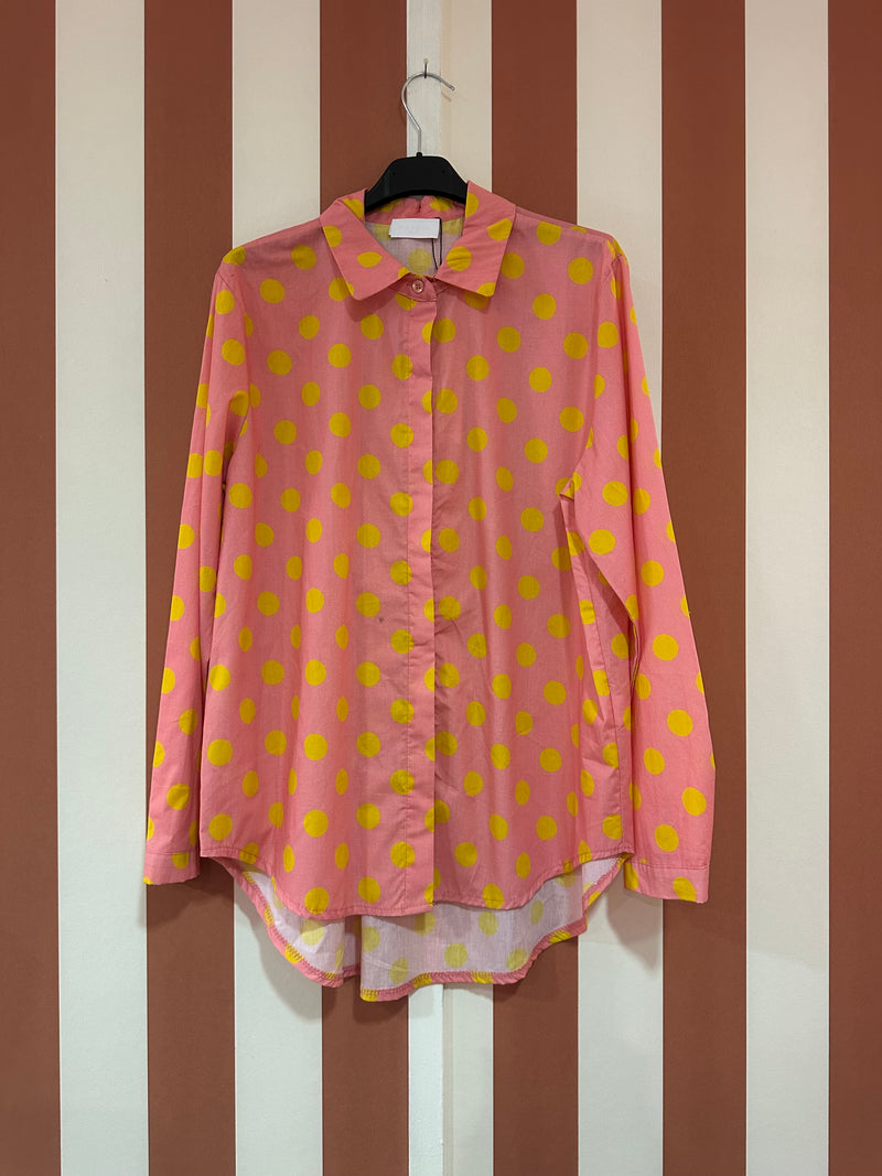 Chemise Winona à pois jaune / rose