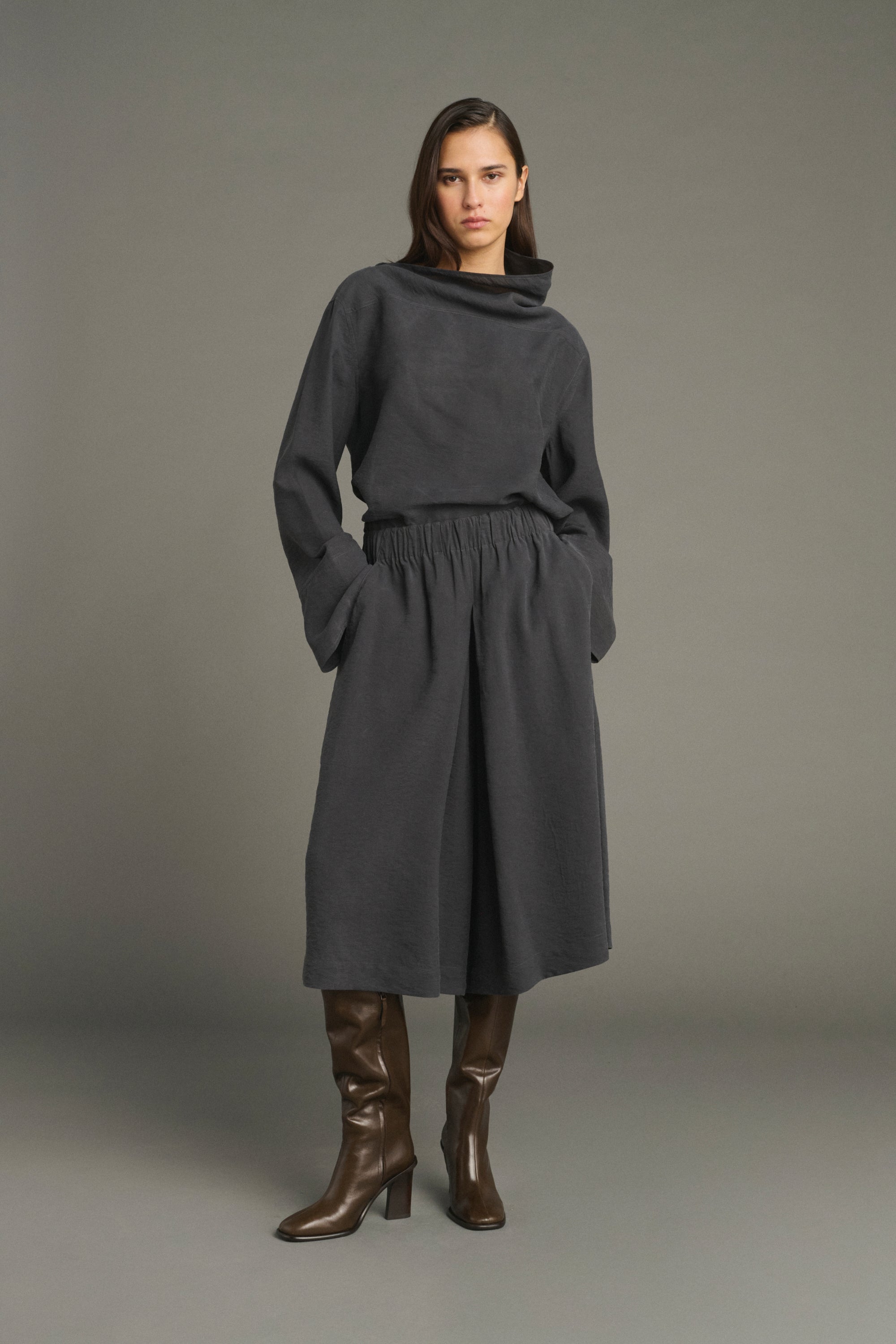 Blouse oversize en soie lavée Sœur