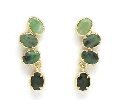 Boucles d’oreilles 4 pierres rubis sur zoïsite