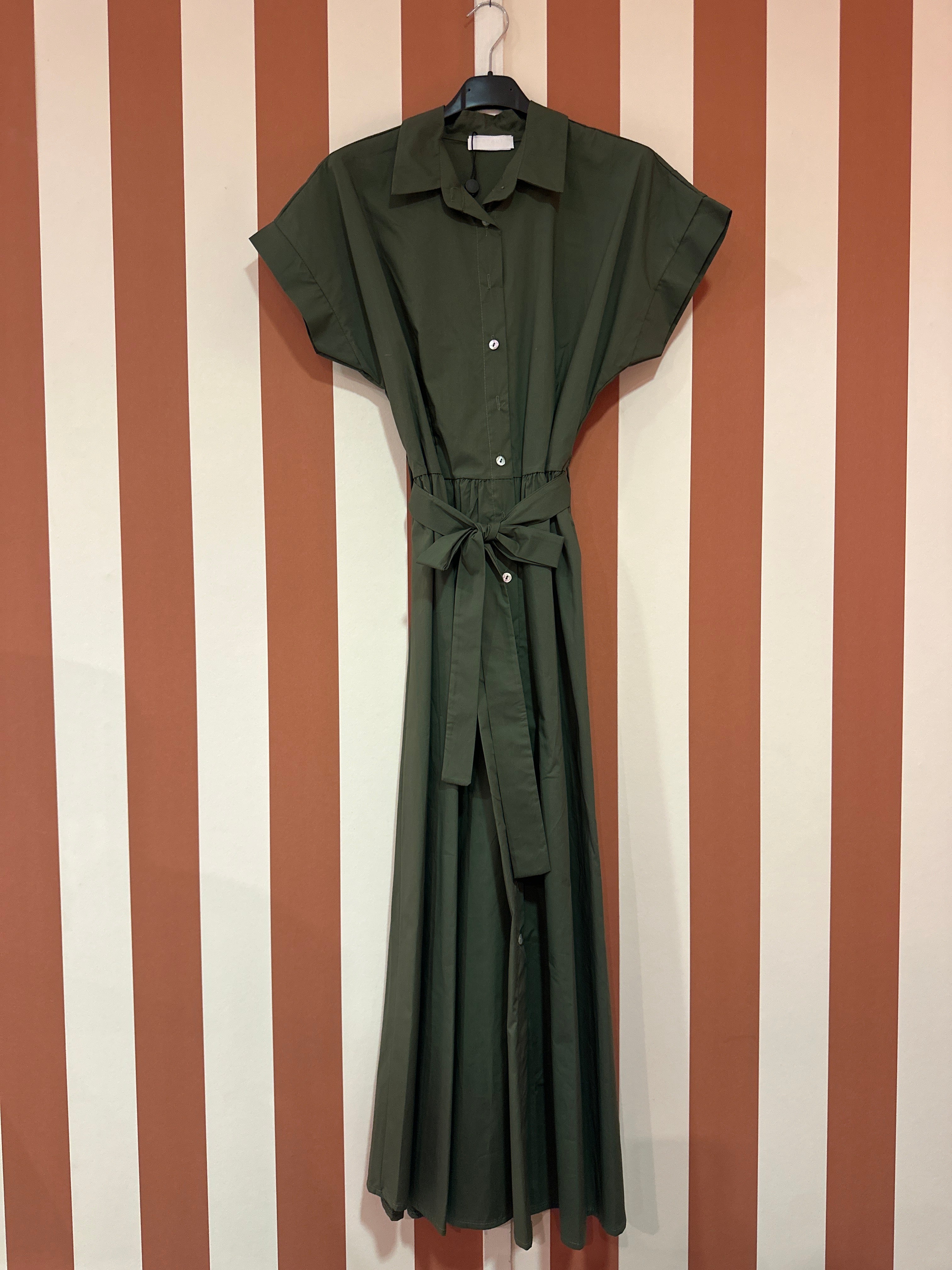Robe Julia en popeline de coton kaki