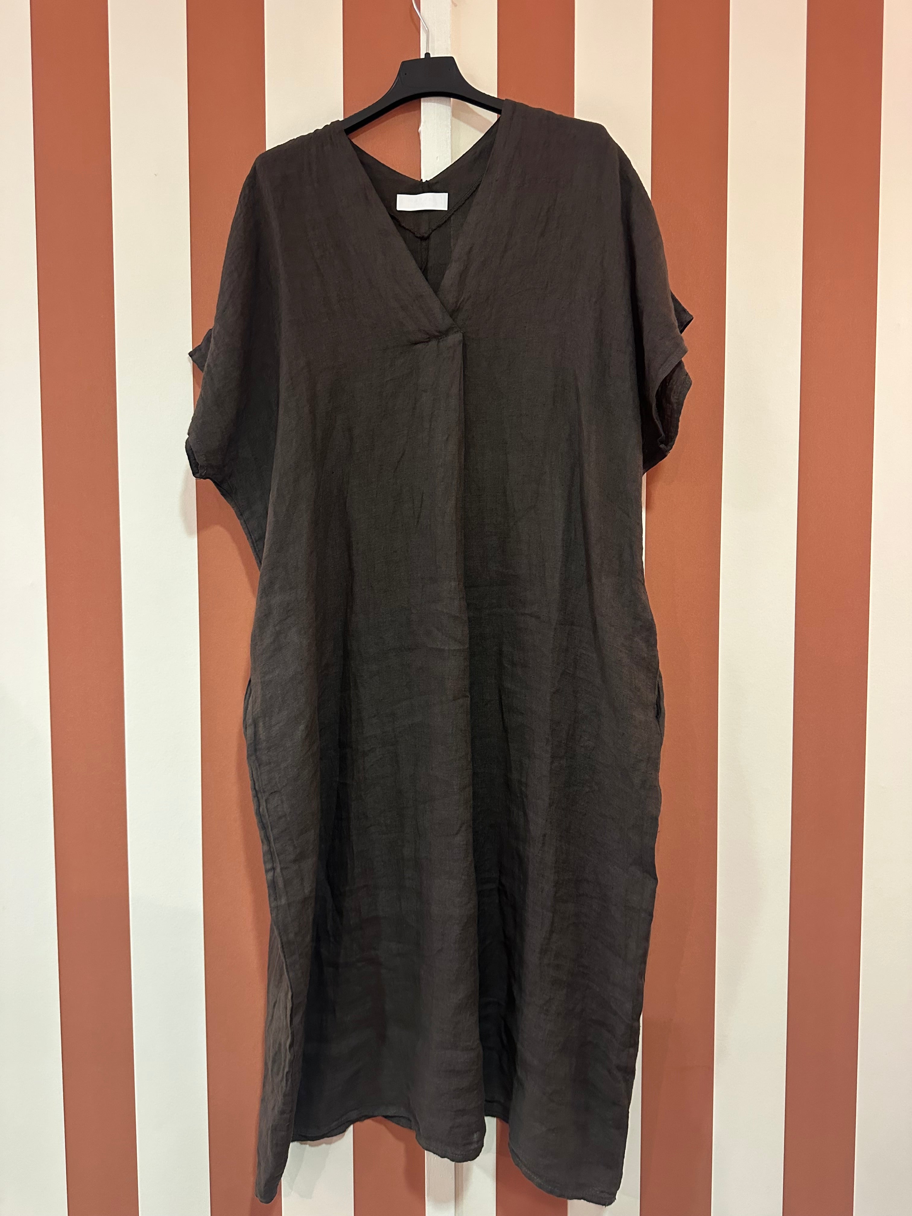 Robe Louisa en lin moka