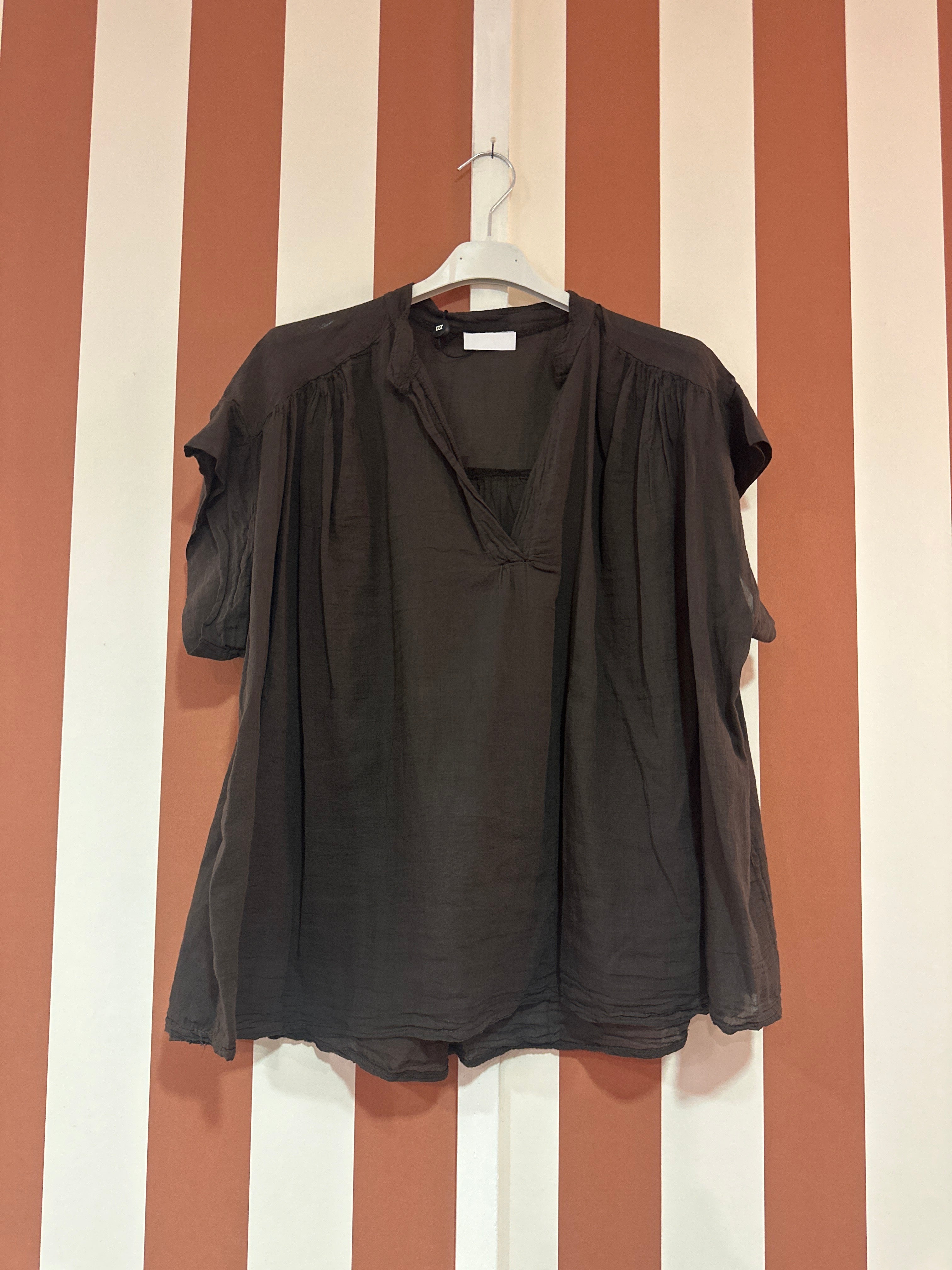 Chemise Marie en voile de coton choco