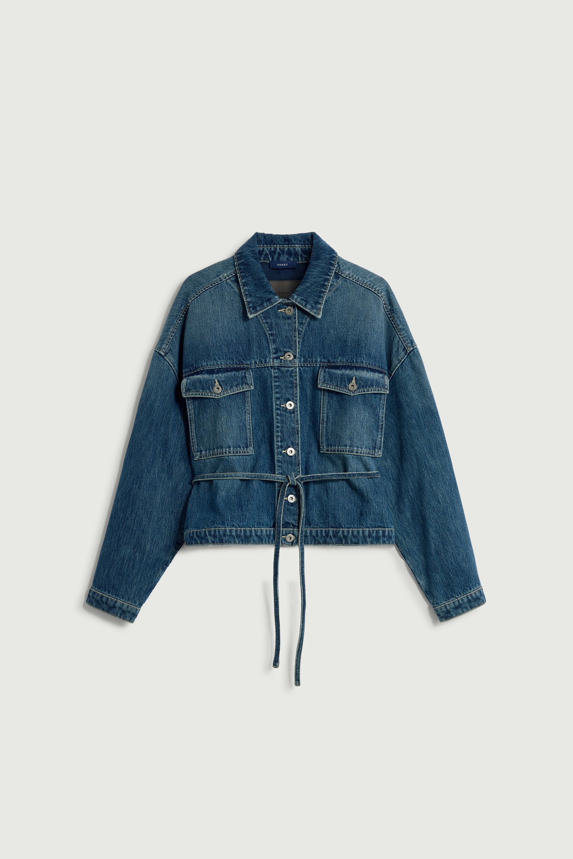 Blouson en denim ceinturé LYS Sœur