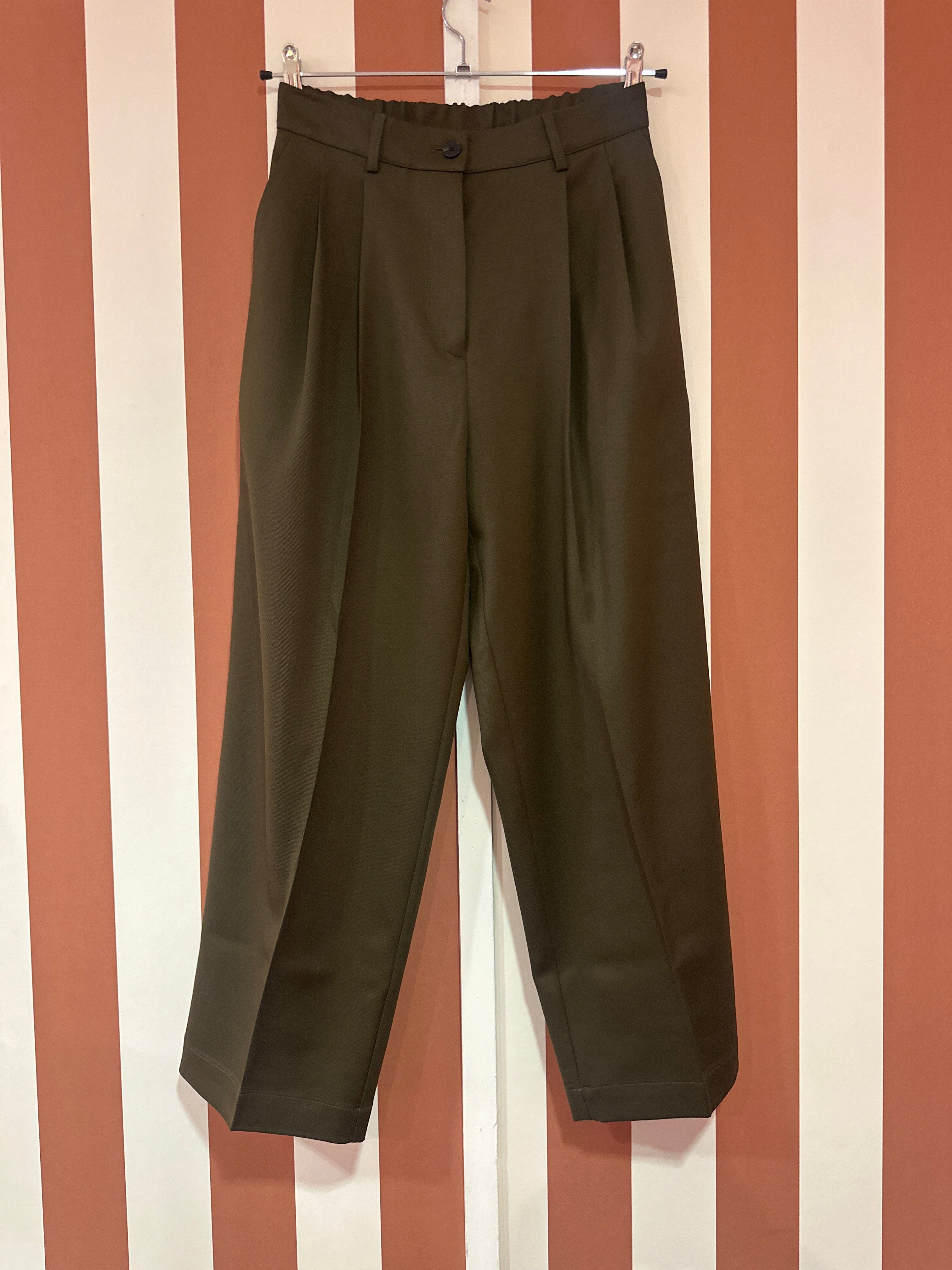 Pantalon Conrad Bellepièce en toile de laine bronze