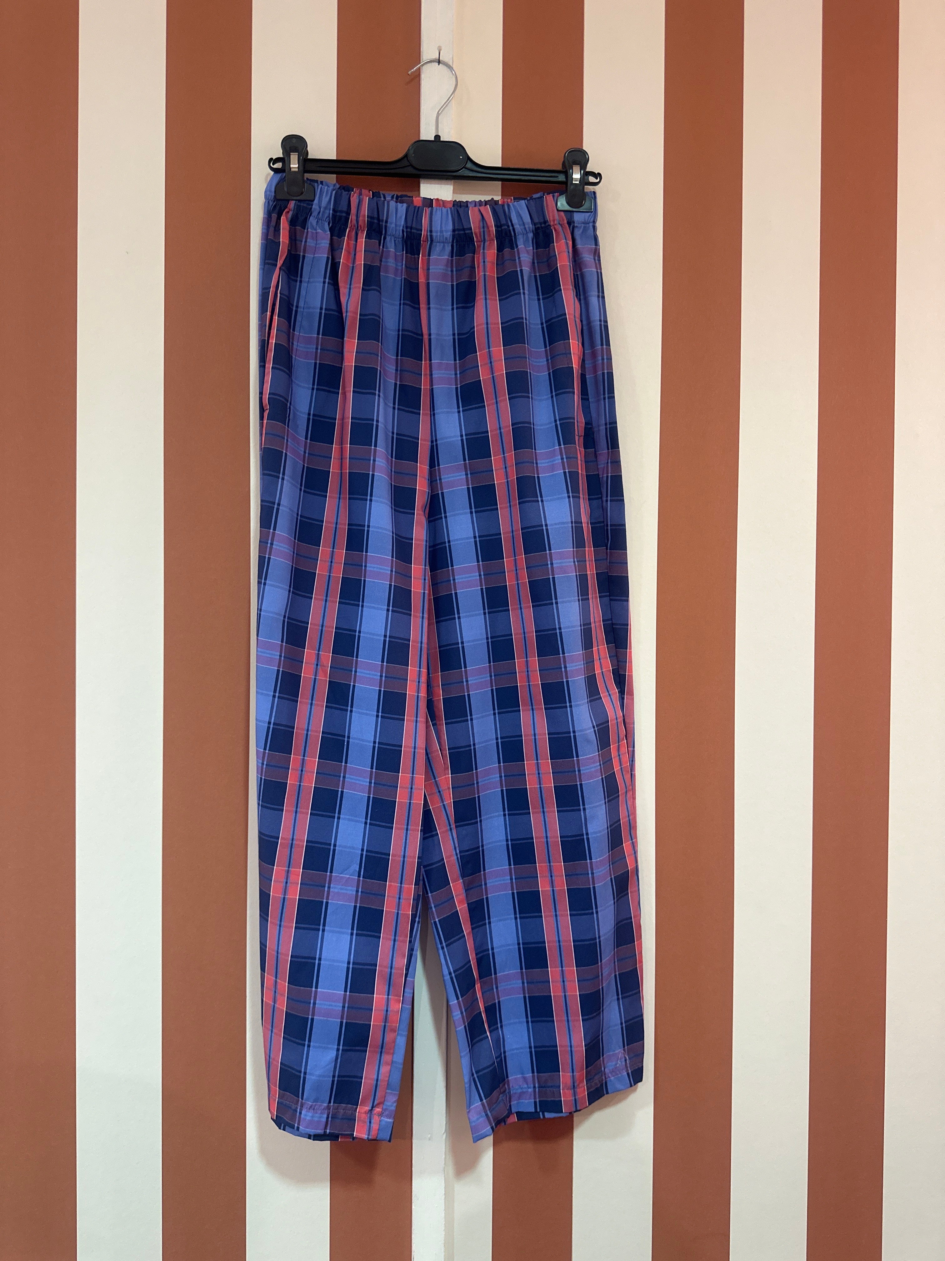 Pantalon Will tartan bleu rose