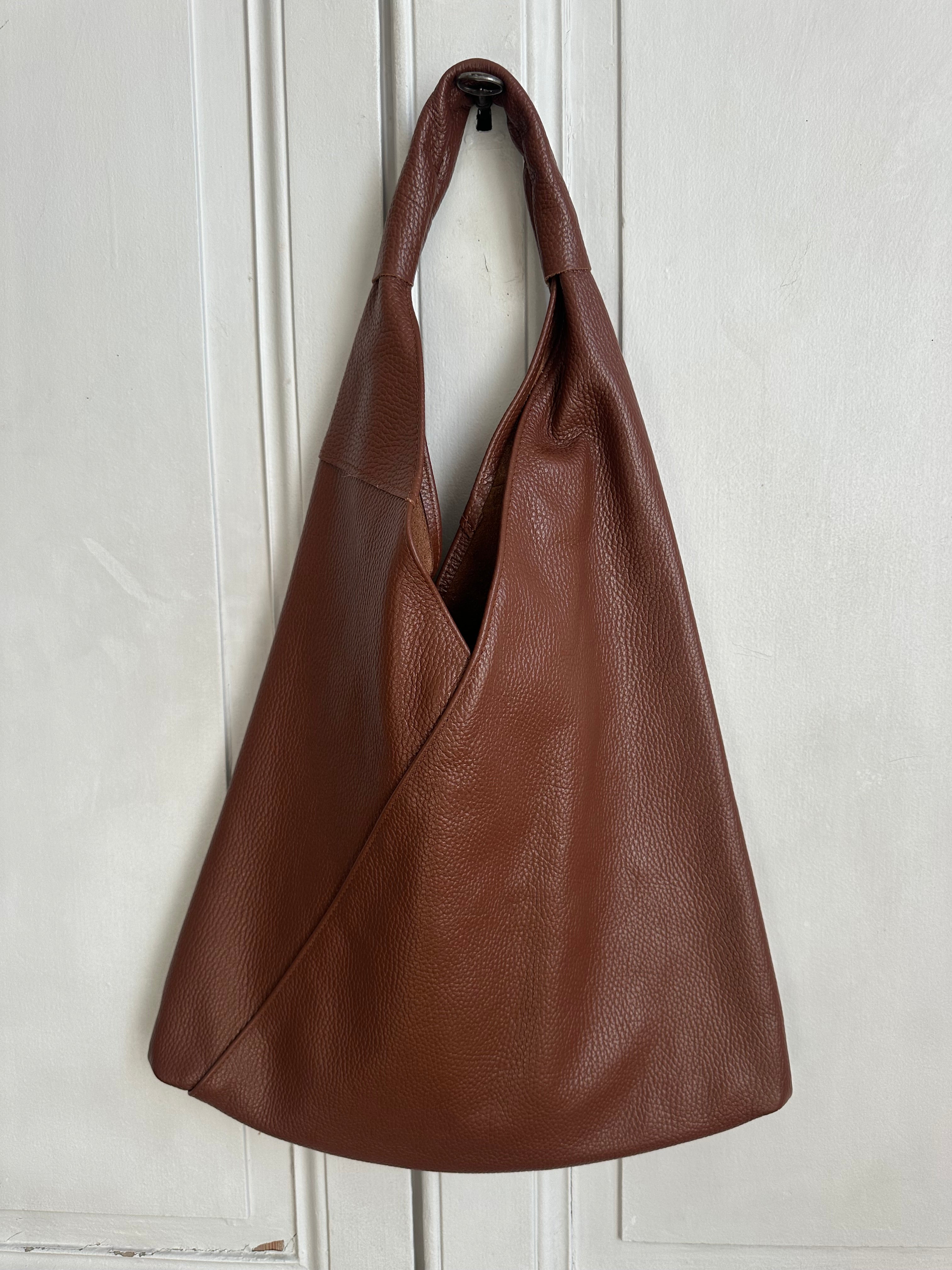 Sac cuir grainé japonais noisette