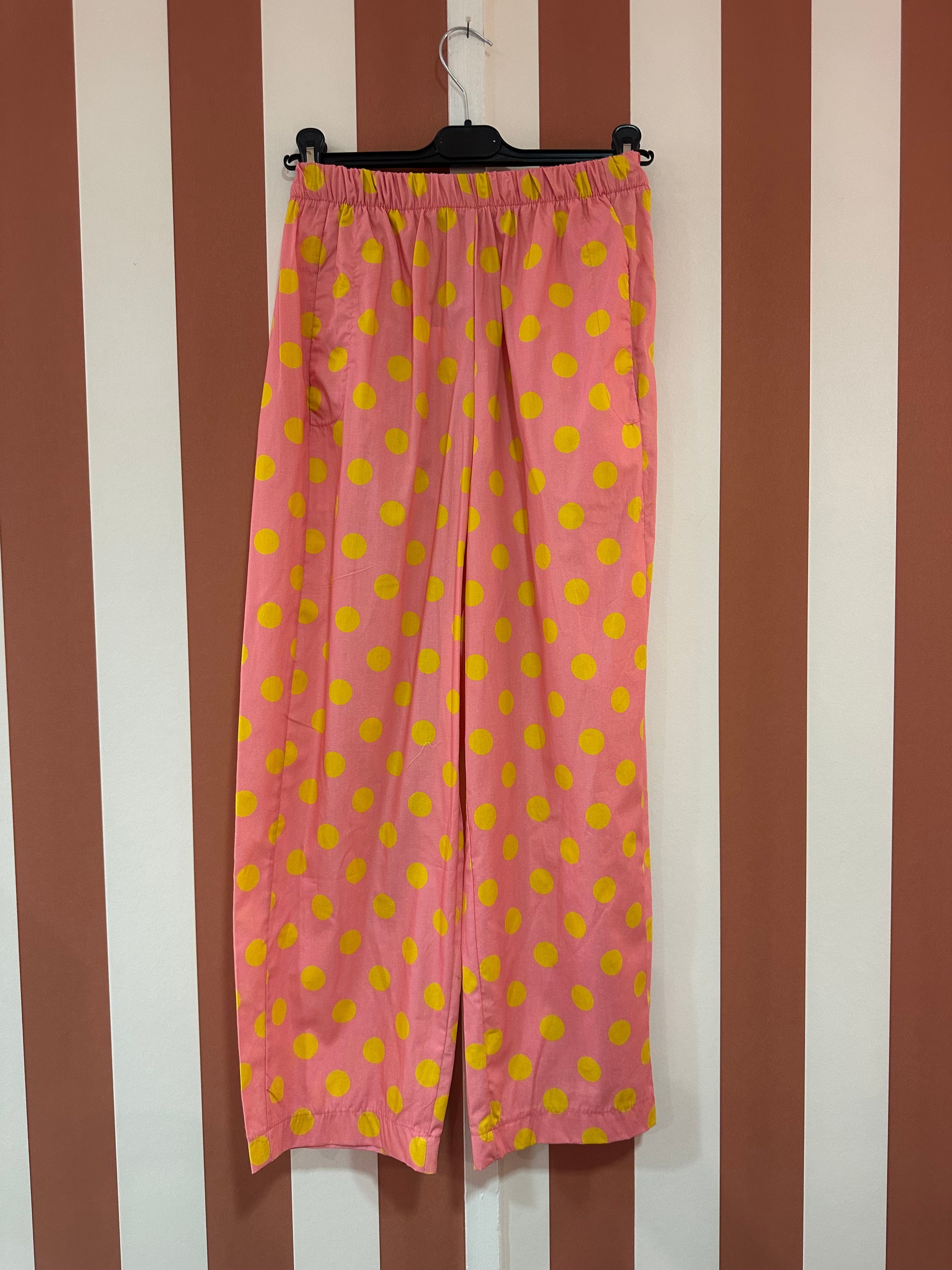 Pantalon Winona à pois jaune / rose
