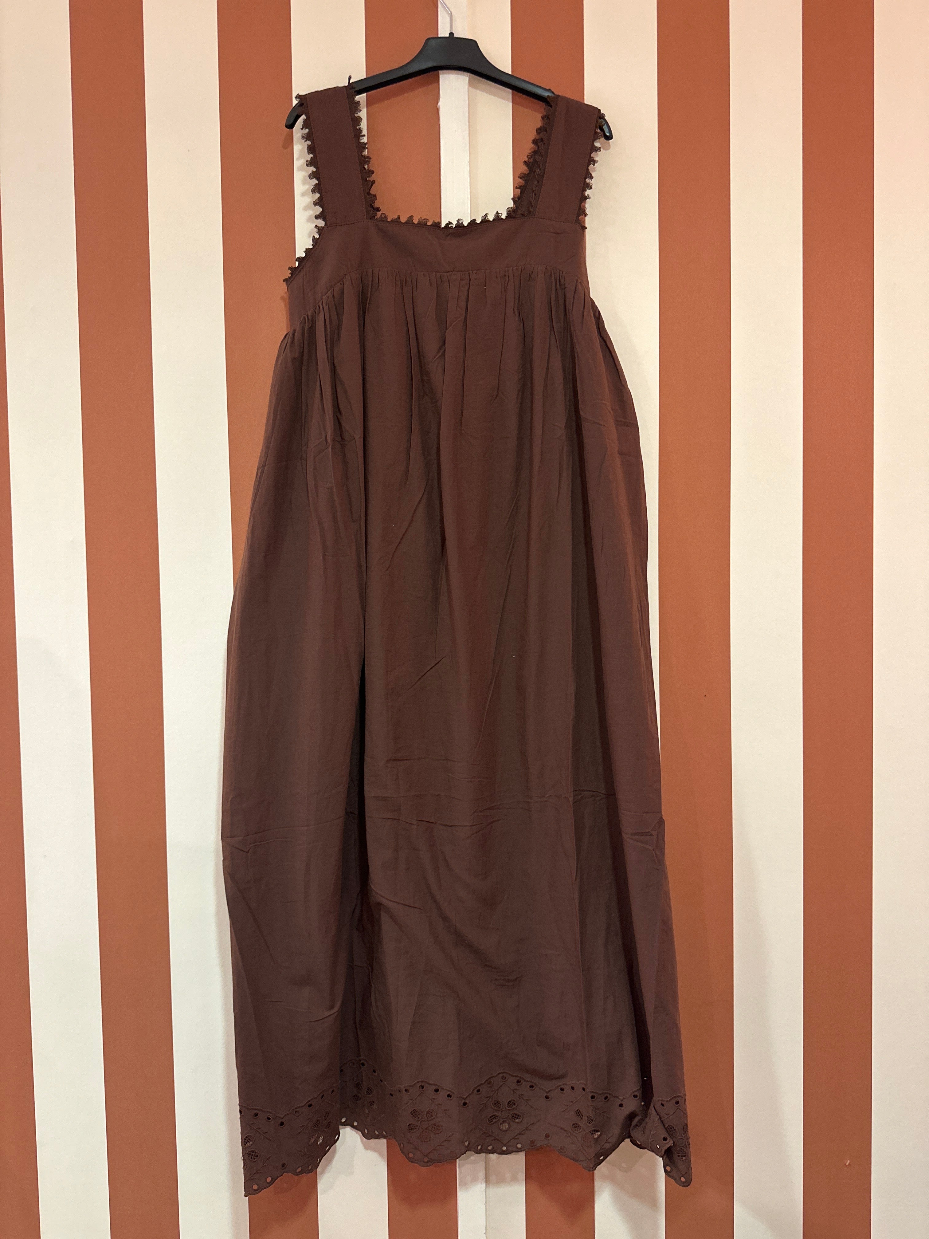 Robe Elisa en popeline de coton chocolat