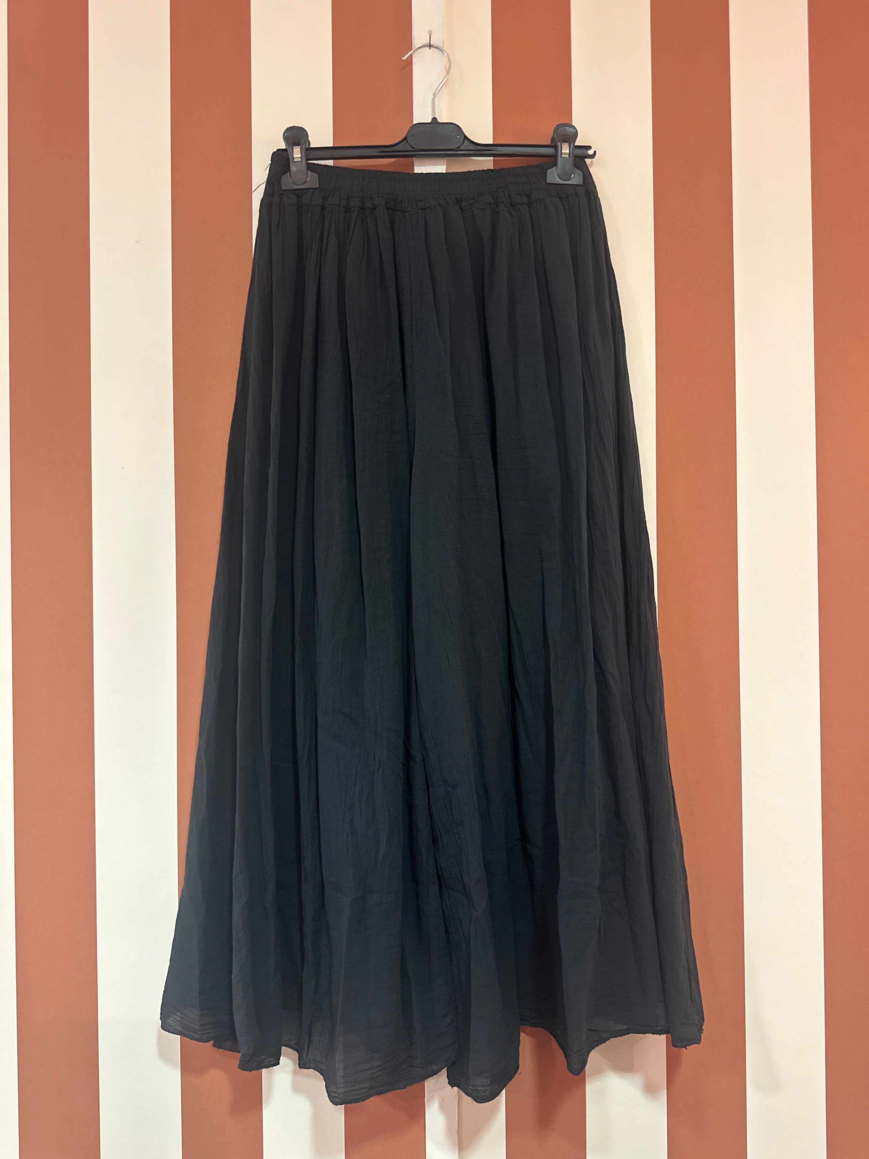 Pantalon June ample voile de coton noir