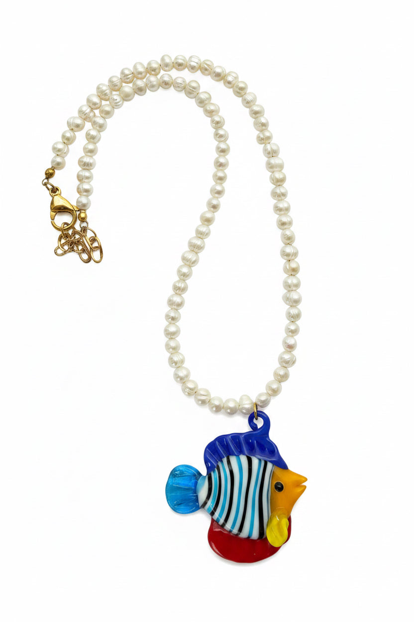 Collier perles et verre de Murano Mystico