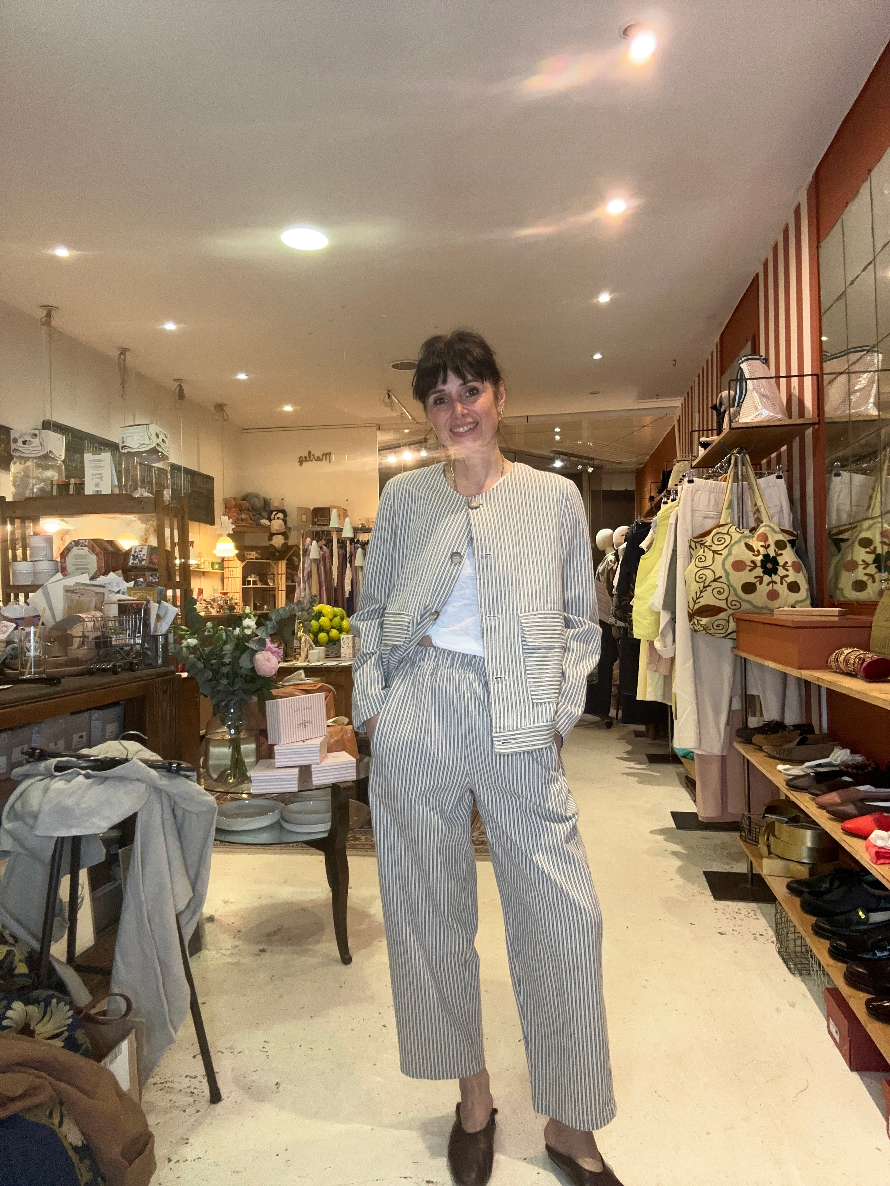 Veste Georgio en toile de coton rayée