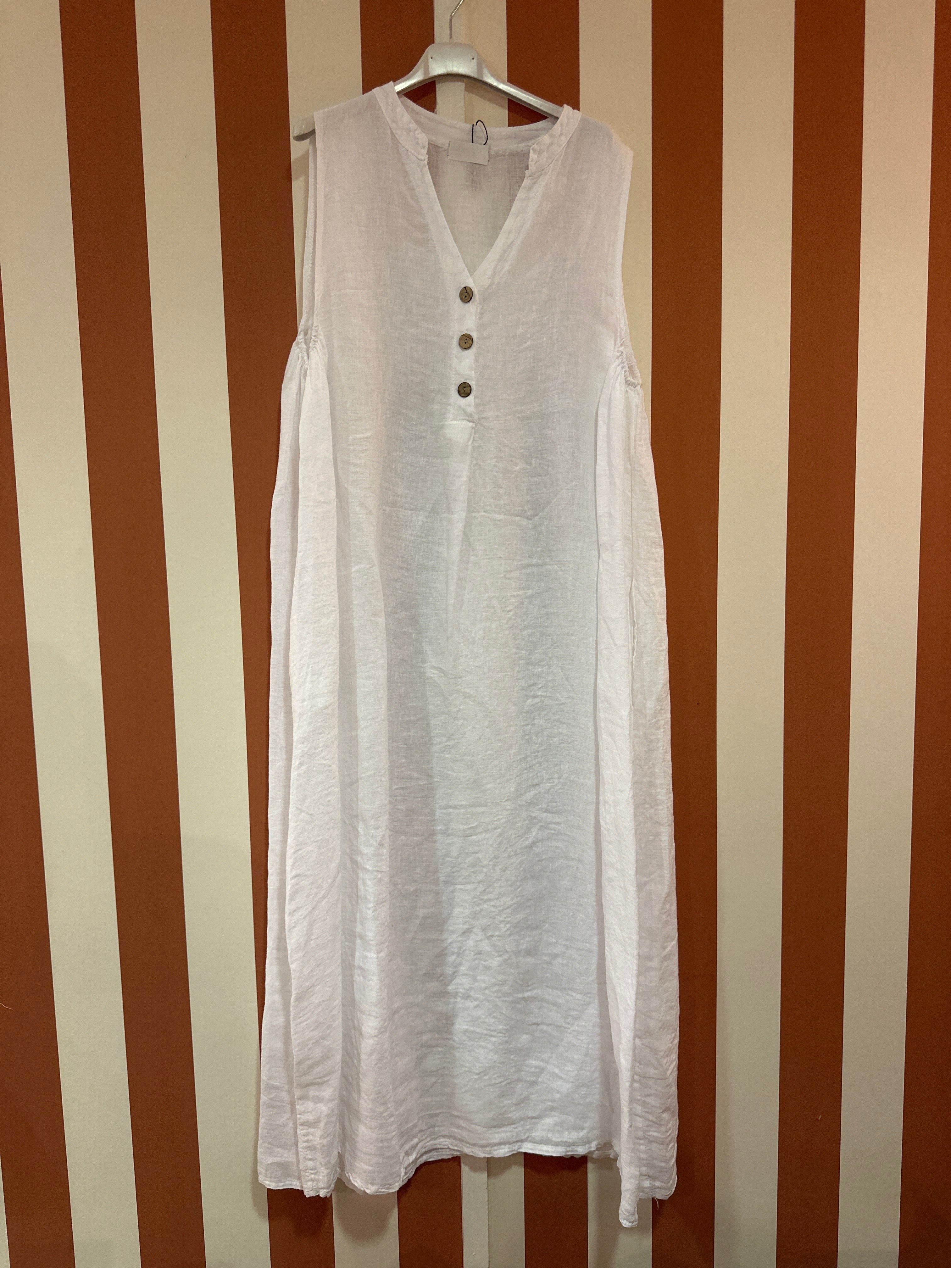 Robe Sara en lin blanc