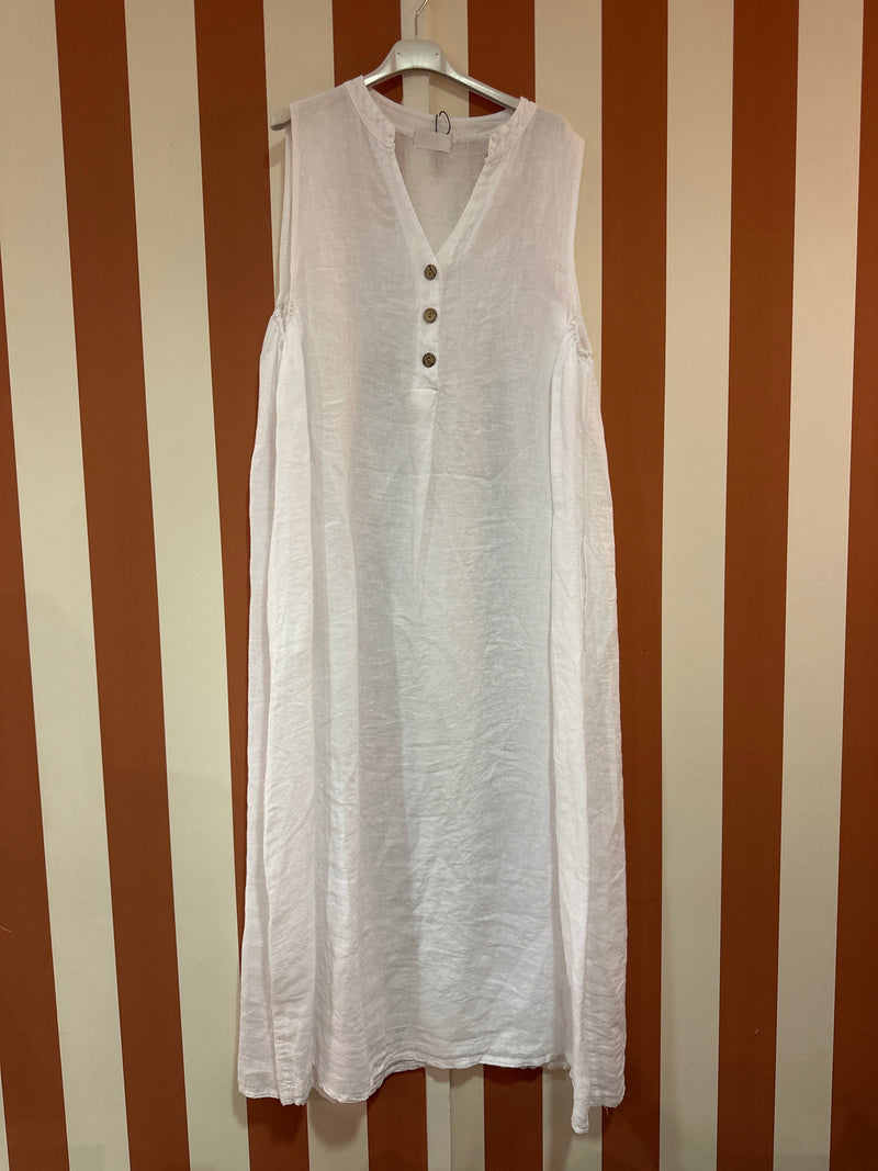Robe Sara en lin blanc