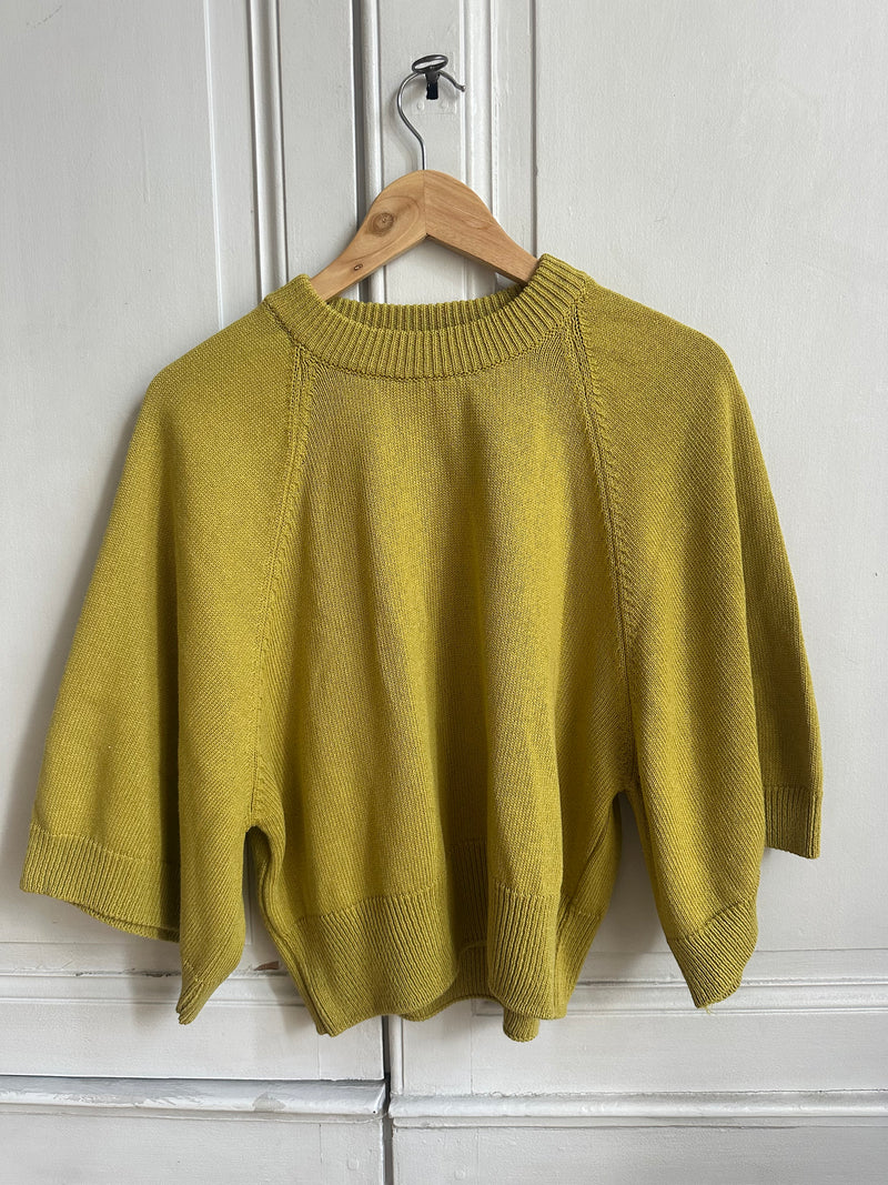 Pull japonisant en coton absinthe