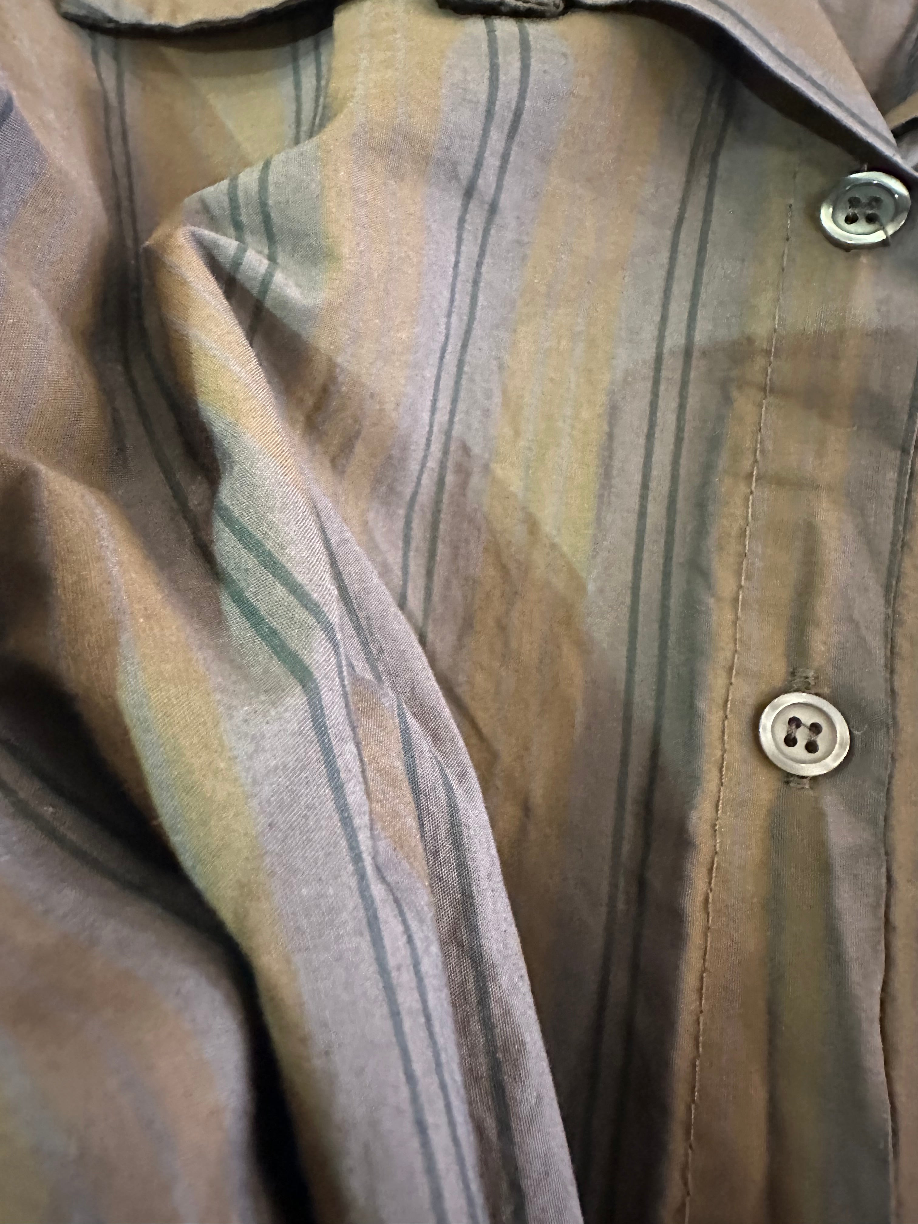 Robe longue chemise à rayures chocolat moka