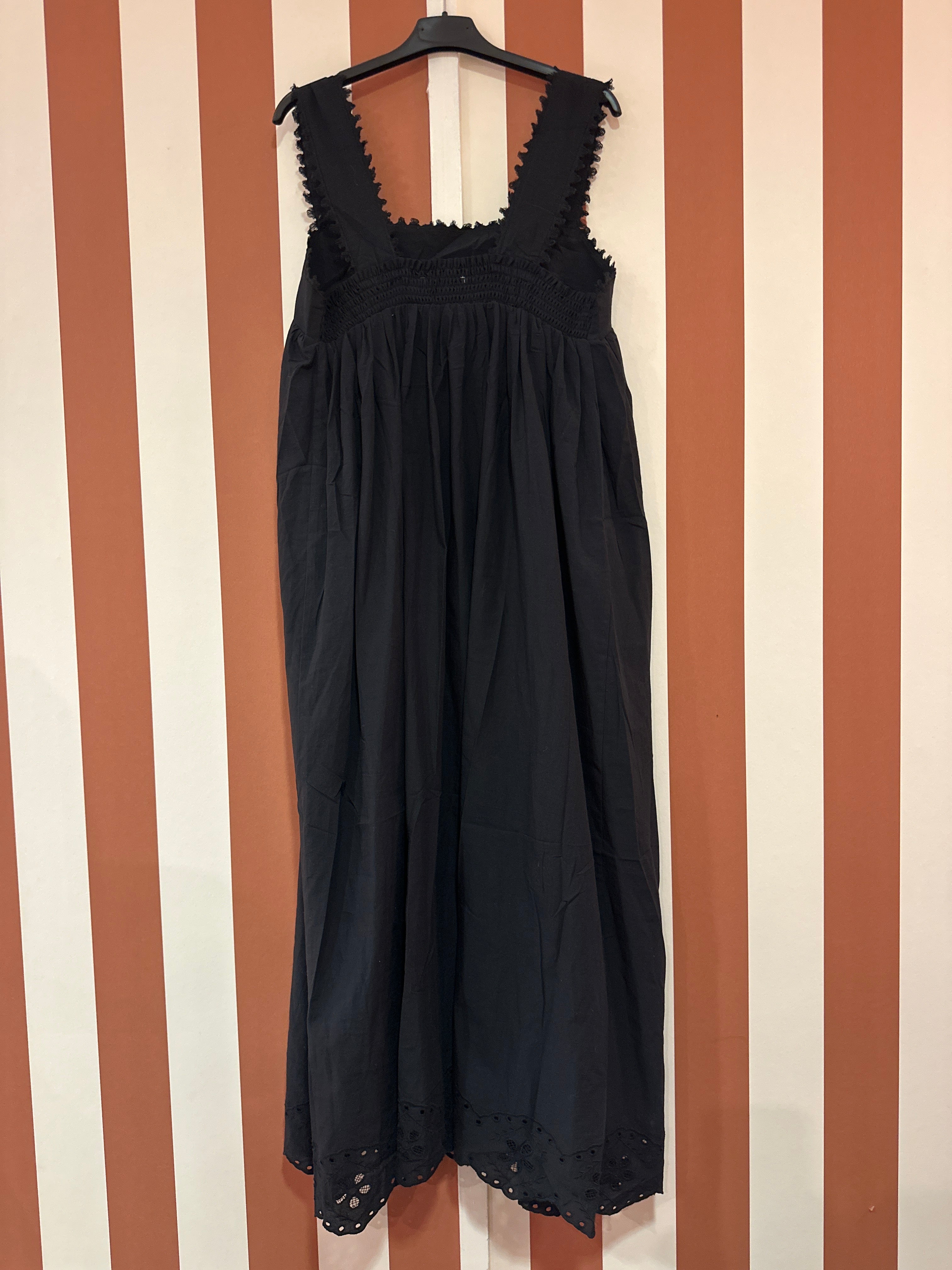 Robe Elisa en popeline de coton noire