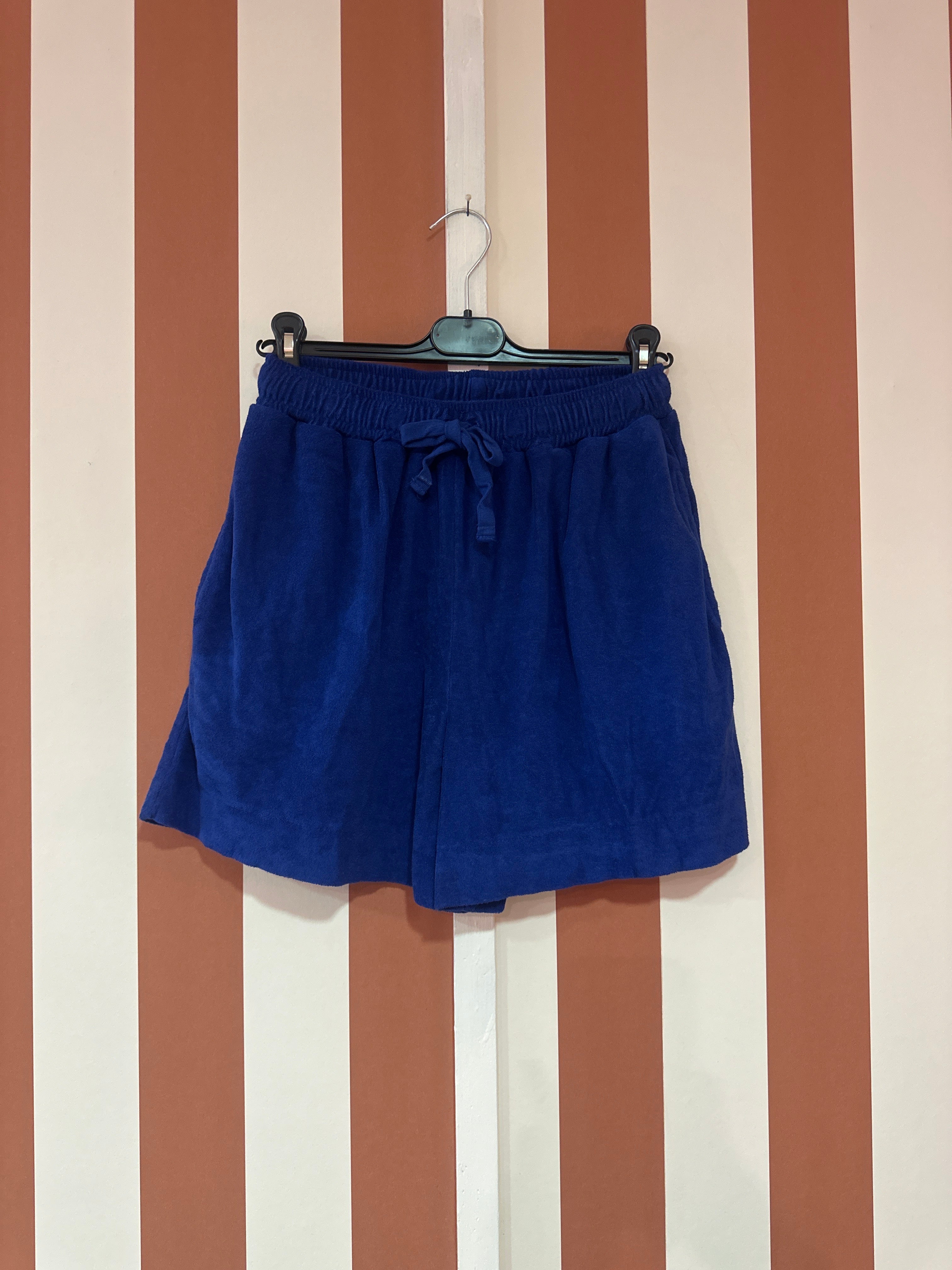 Short bart en éponge de coton bleu majorelle