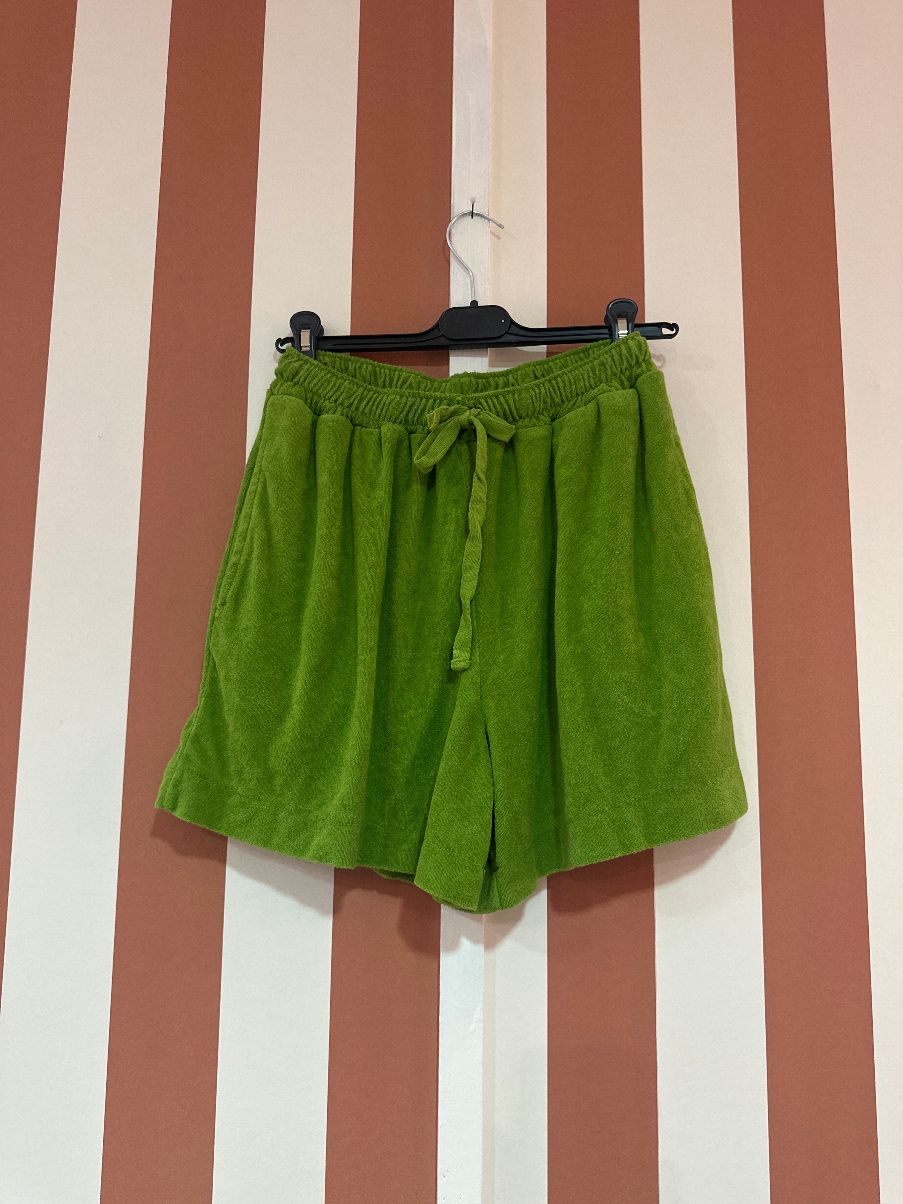 Short bart en éponge de coton vert avocat