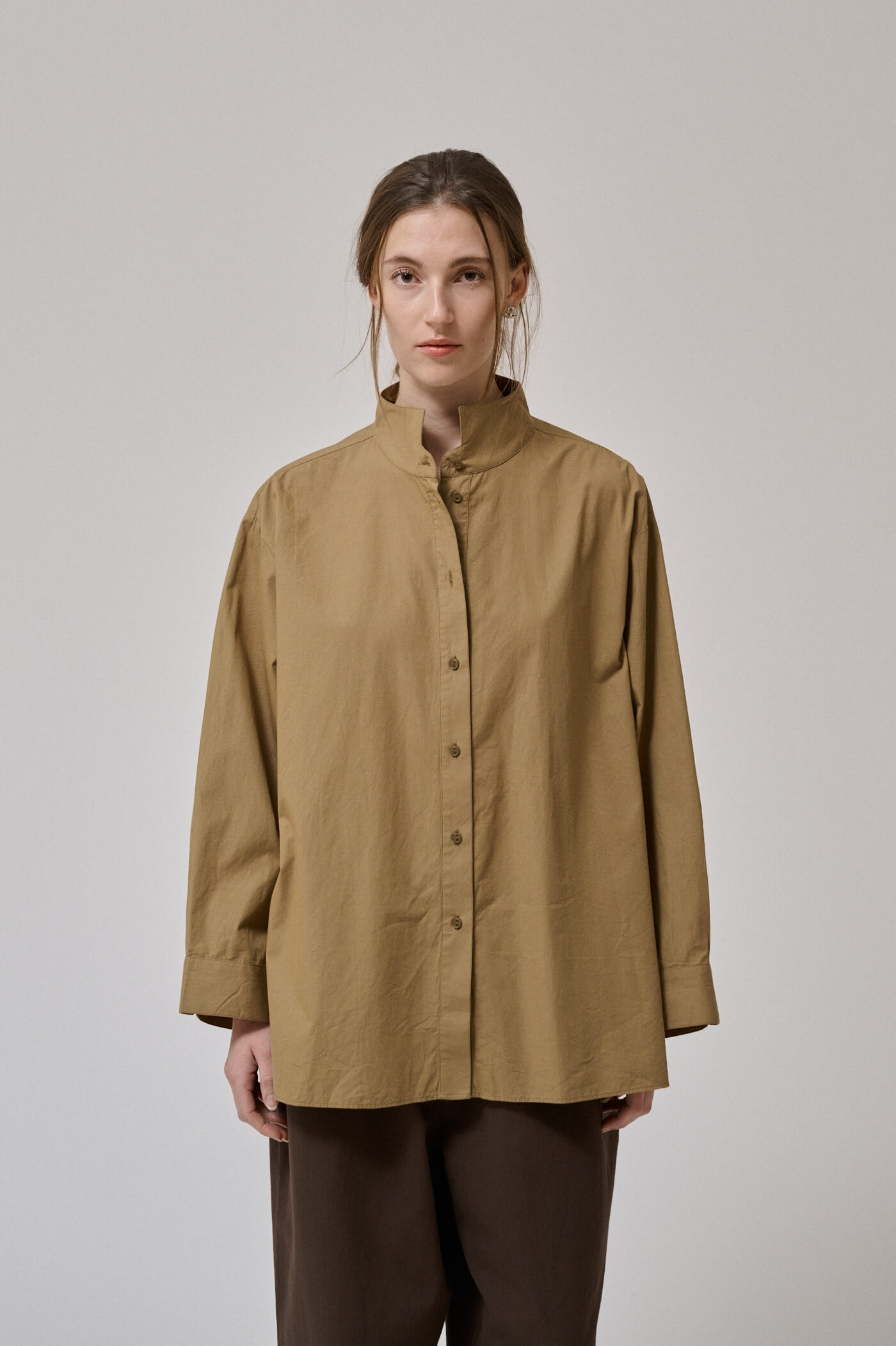 Chemise oversize Irissa en popeline de coton expresso Anne-Mi