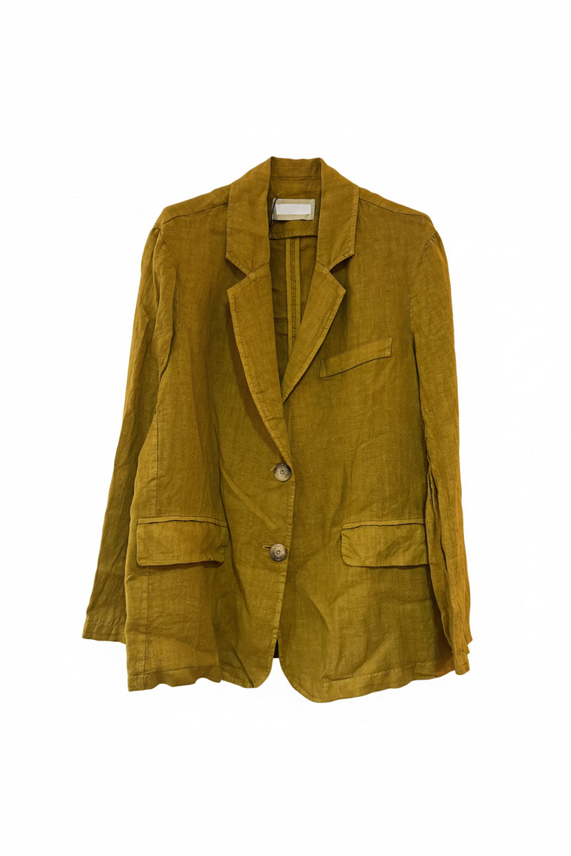 Veste Blazer Chiara en toile de lin moutarde
