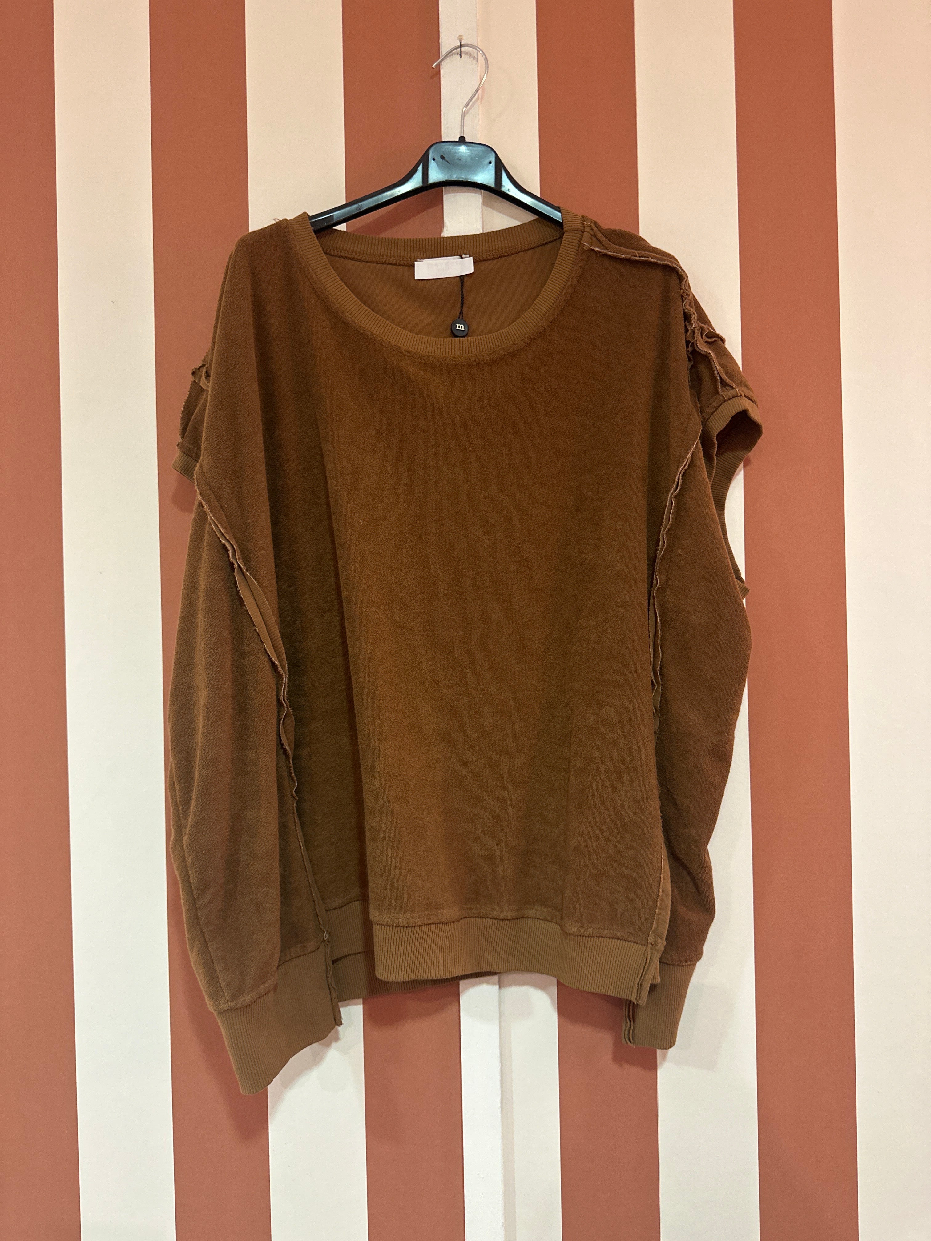 Sweat éponge Dina manche courte caramel