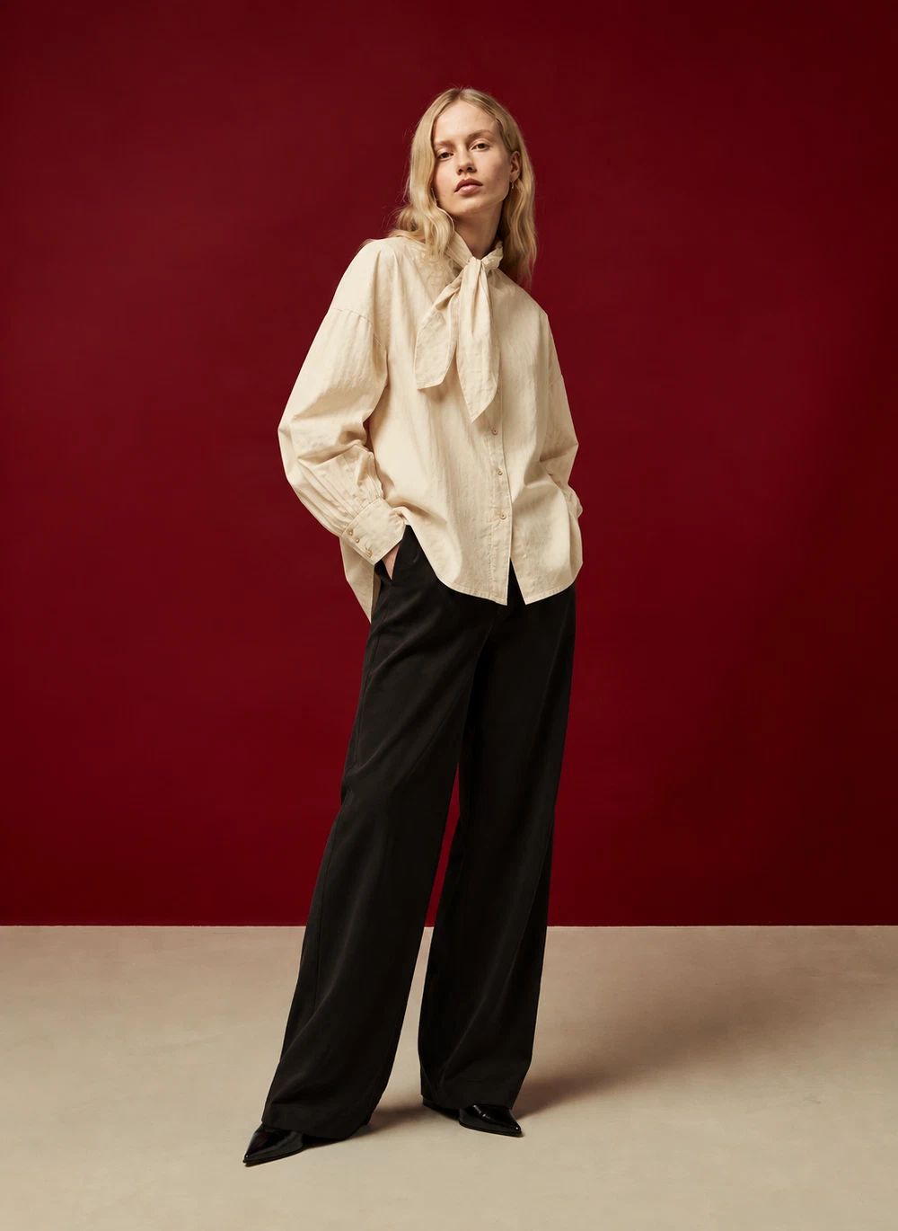 Blouse Tom en popeline latte Bellepiece
