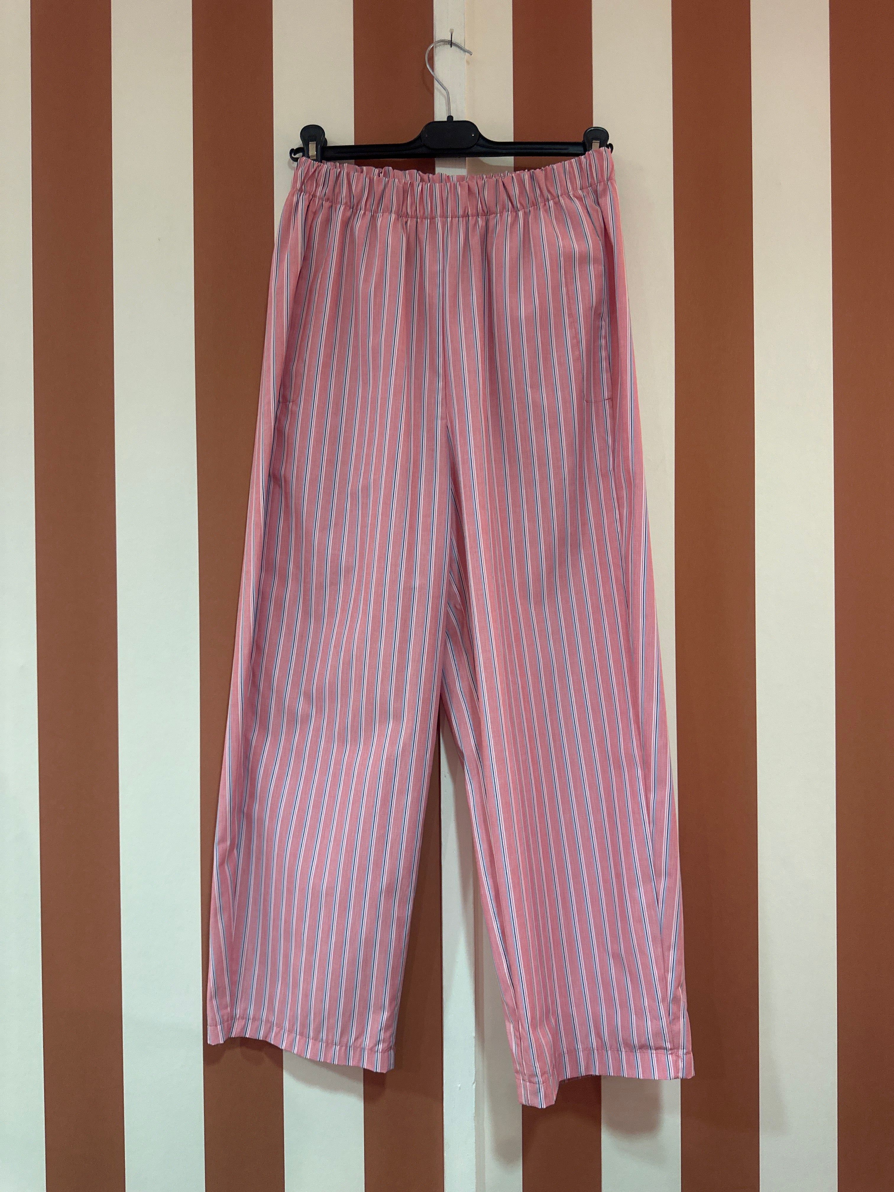 Pantalon Will rayures rose ciel gris