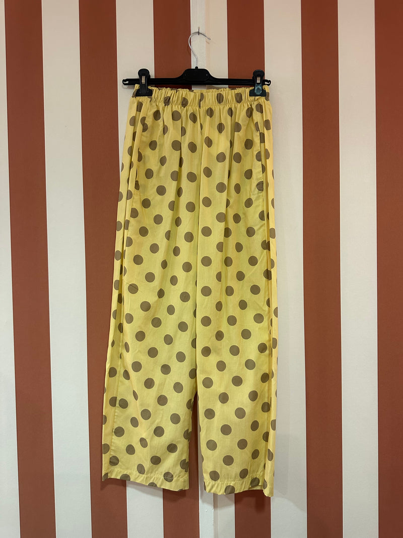 Pantalon Winona à pois beige / jaune paille