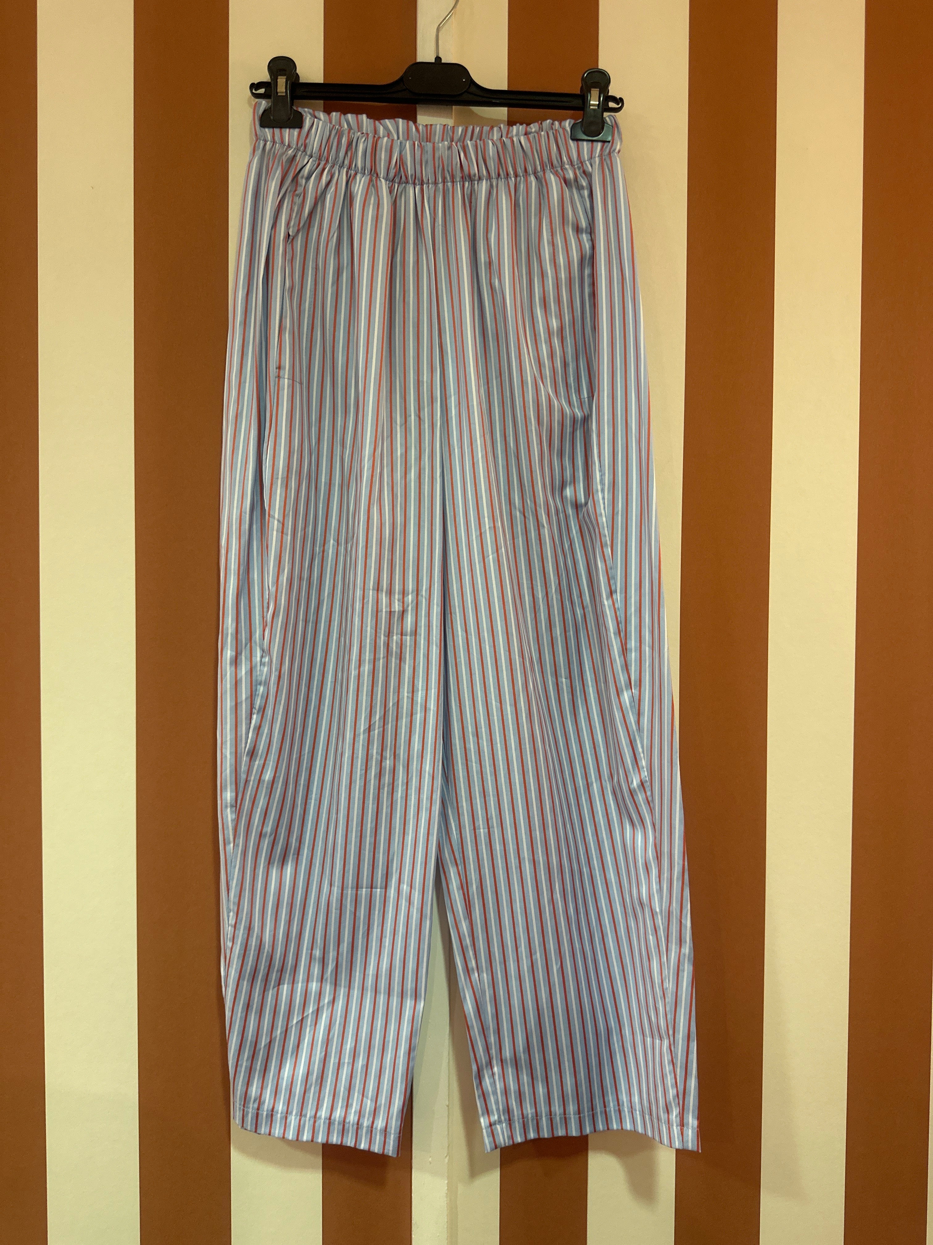 Pantalon Will rayures ciel et corail