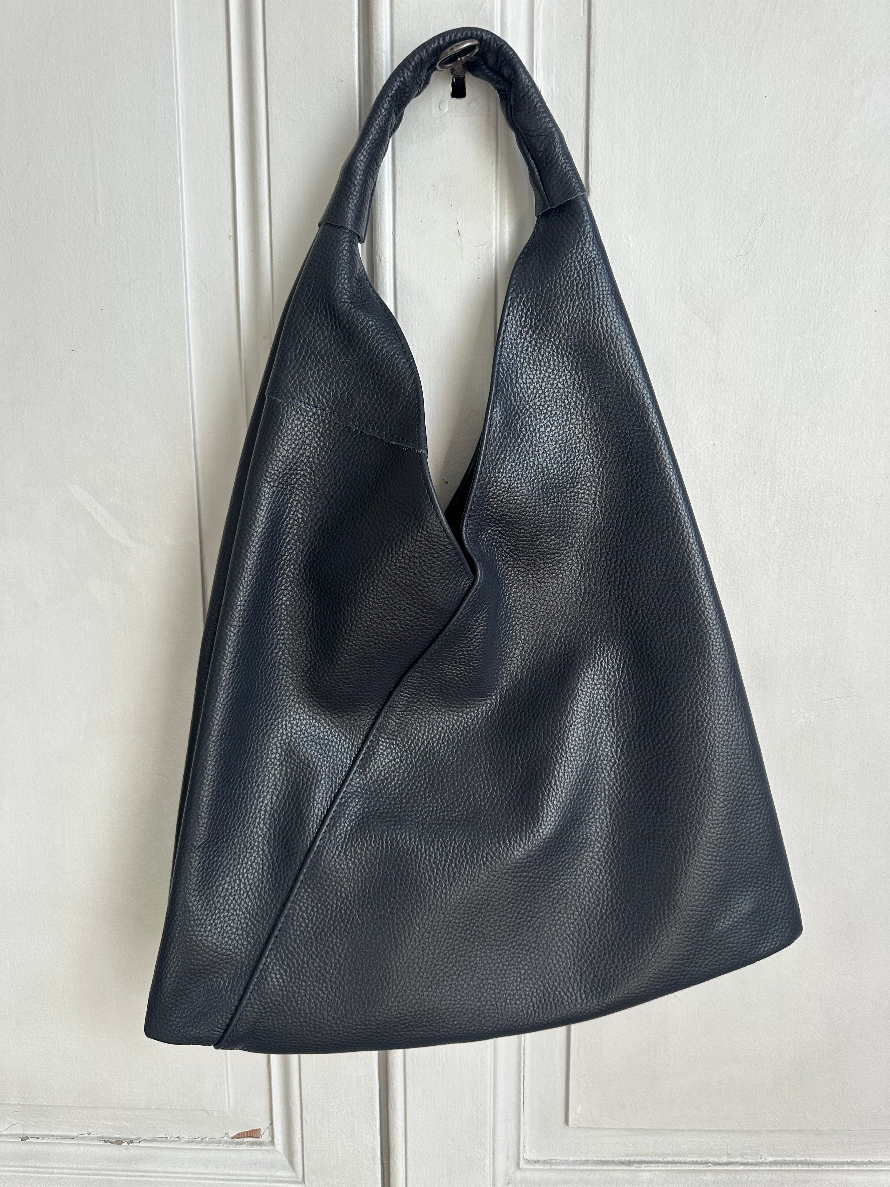 Sac cuir grainé japonais noir