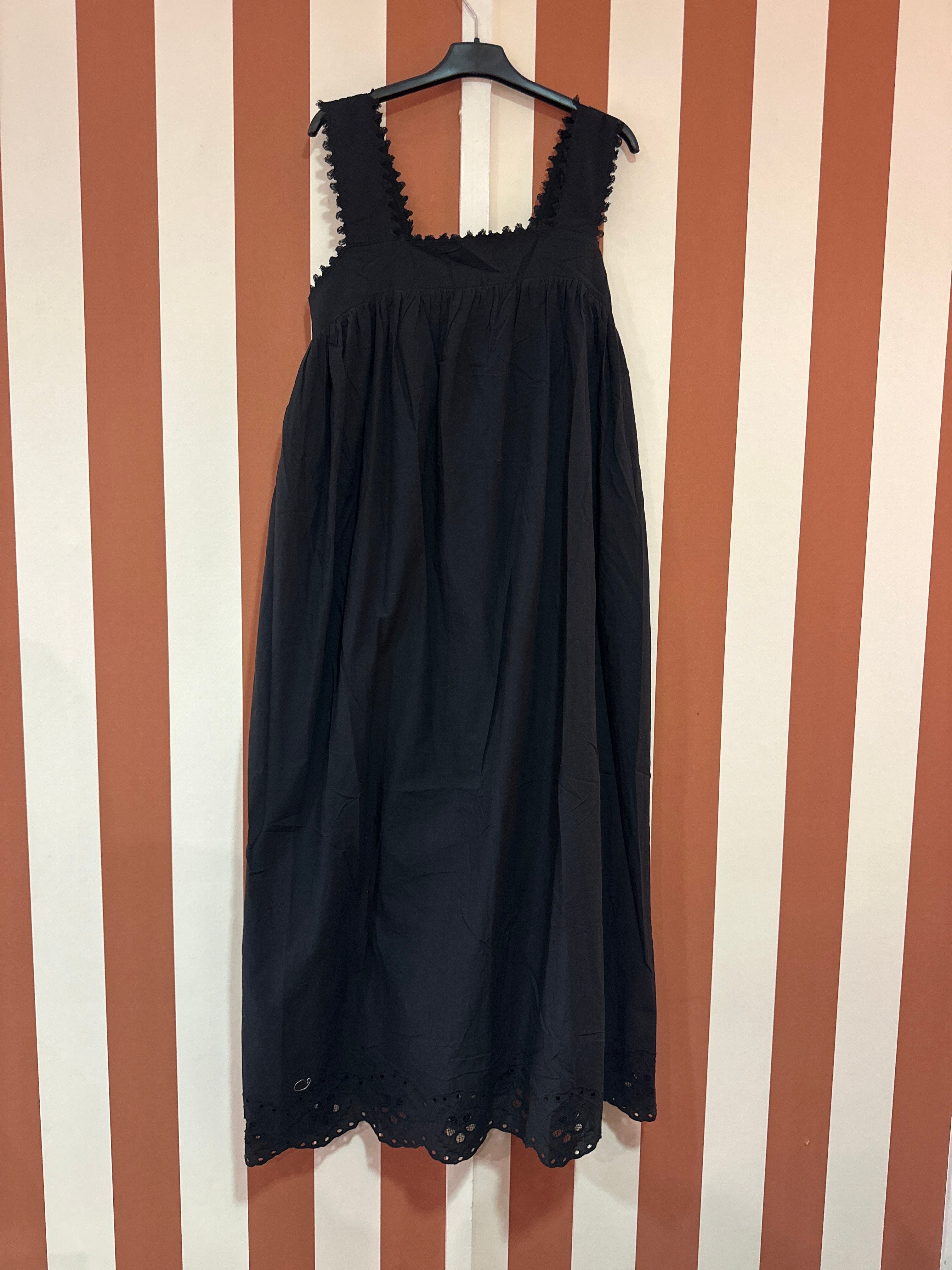 Robe Elisa en popeline de coton noire