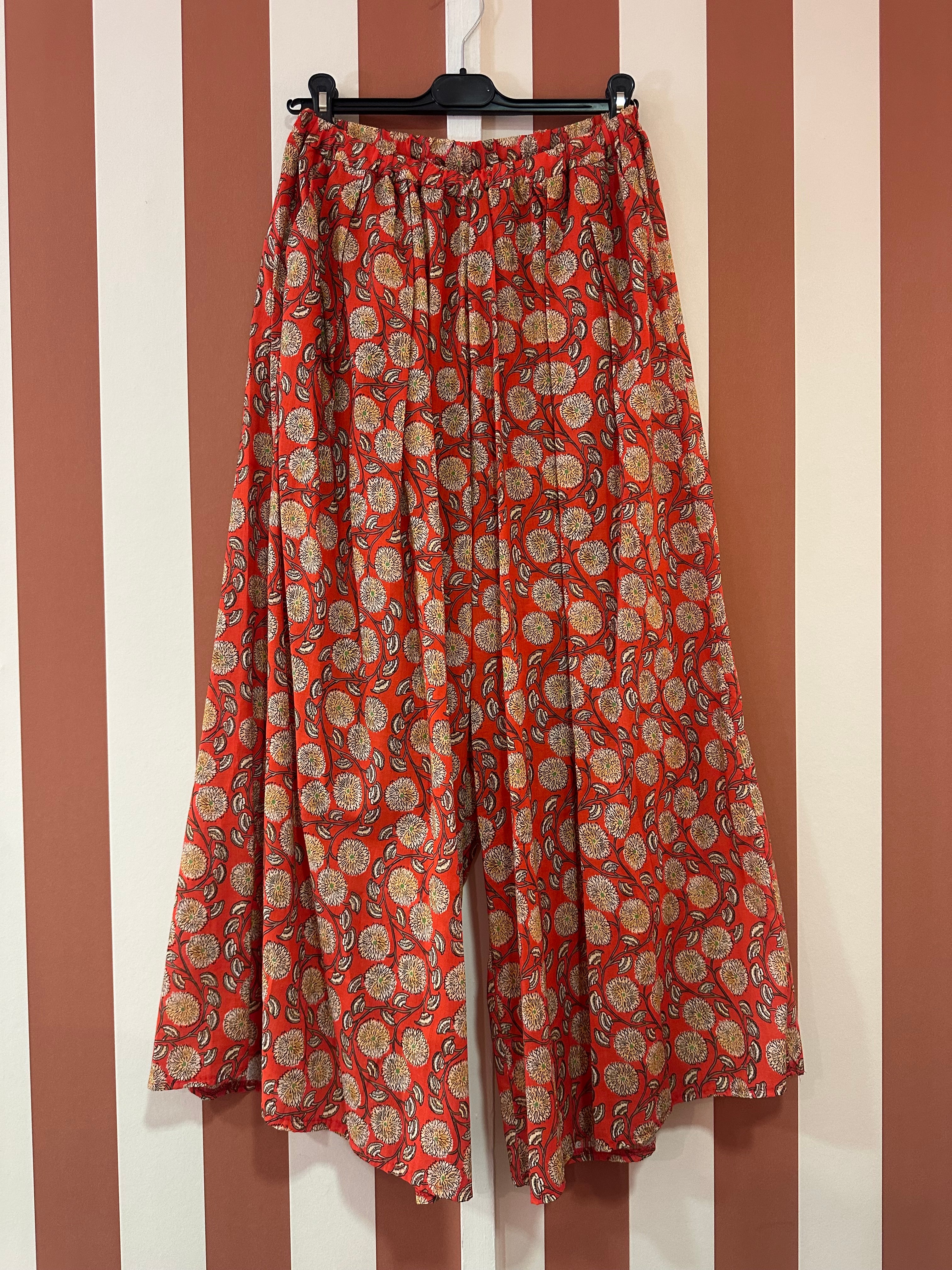 Pantalon Ysa en voile de coton handblock