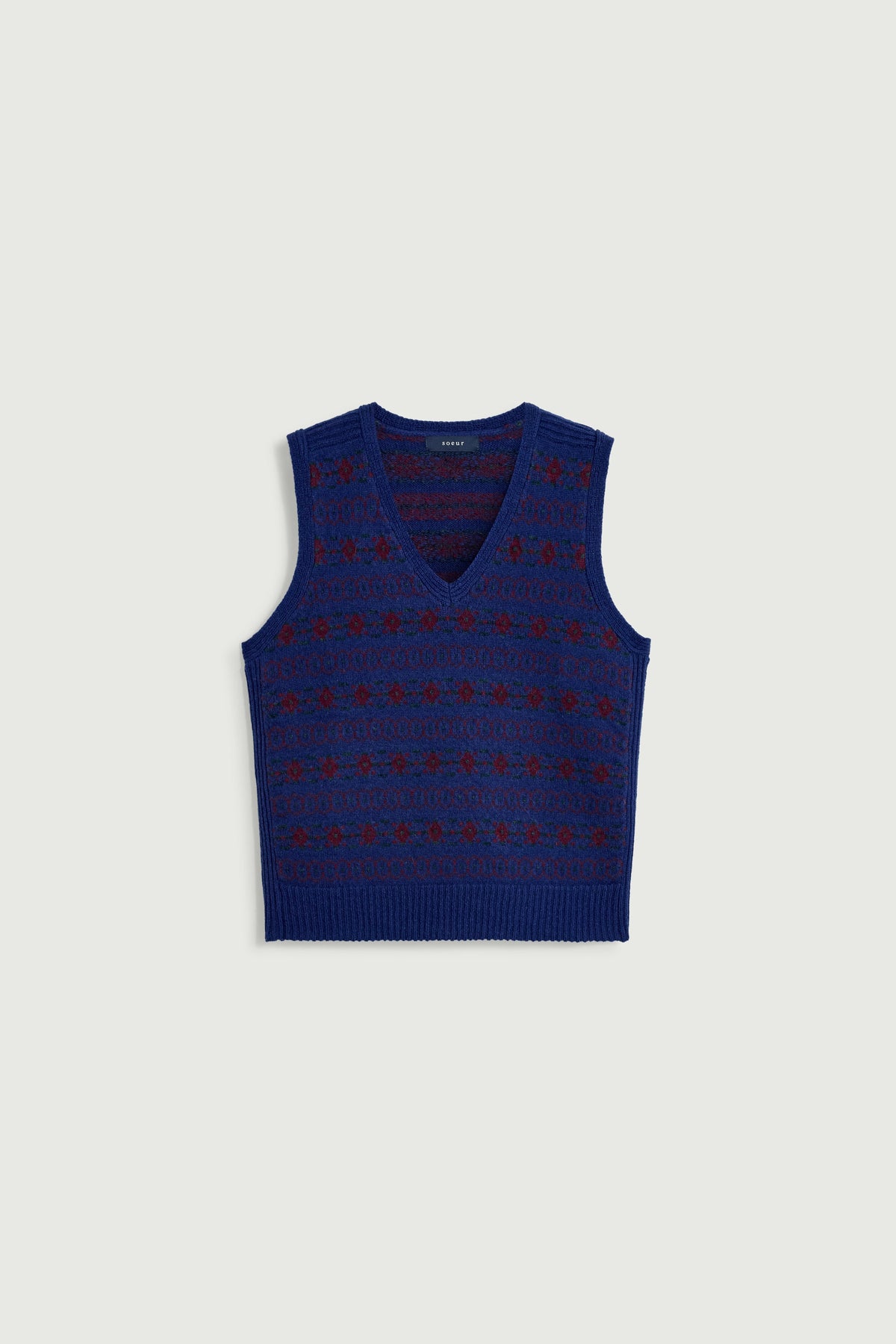 Débardeur jacquard à col V Sœur