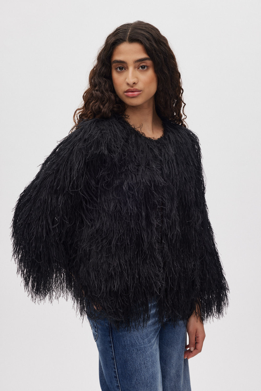 Chemisier-veste à plumes noires RABENS SALONER