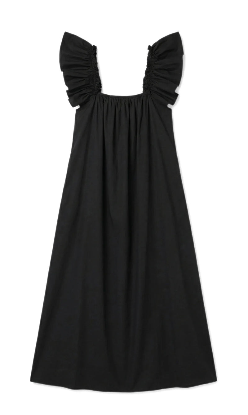 Robe Bianca en popeline de coton noire Bellepiece