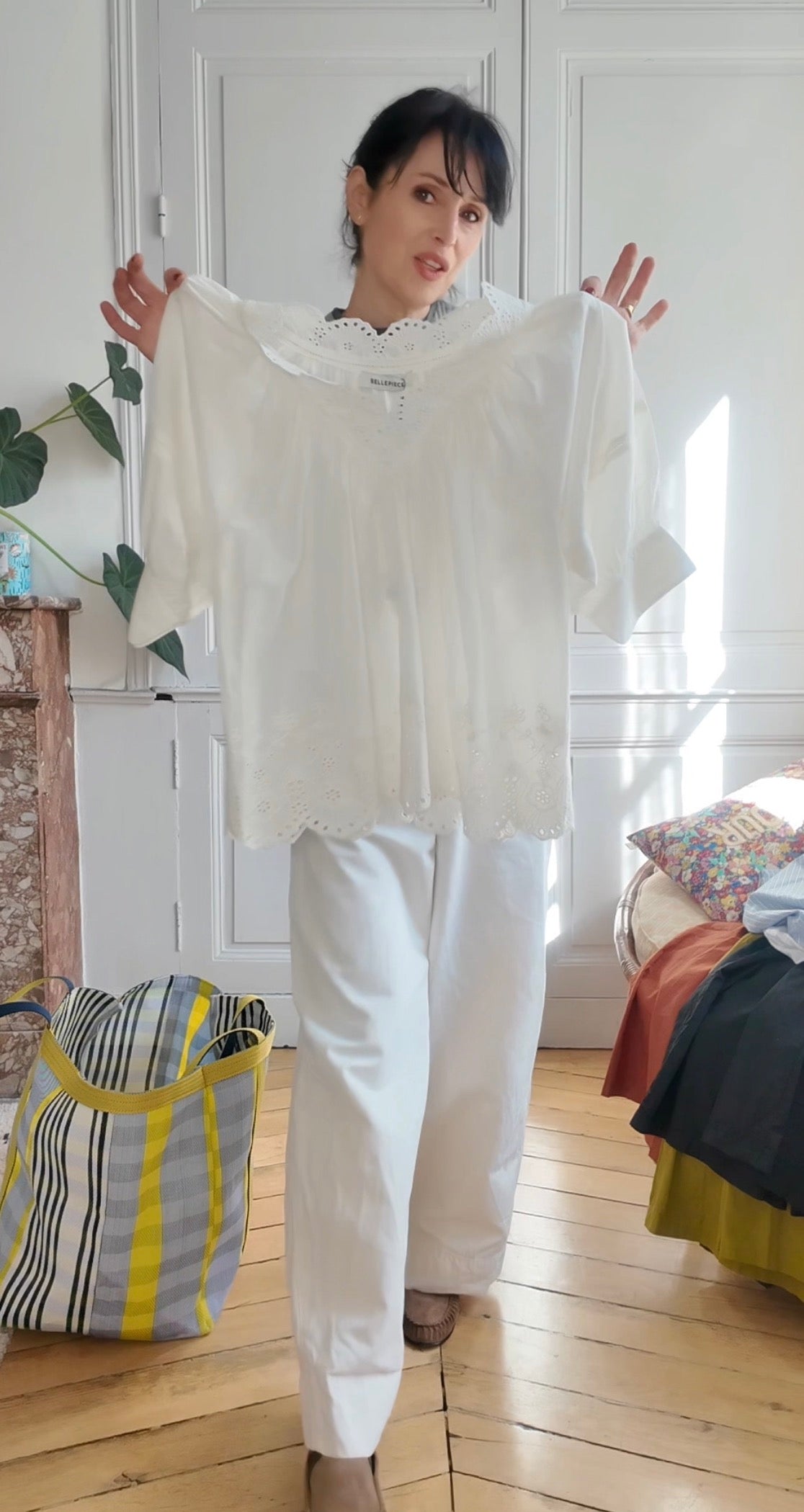 Blouse Tito en voile de coton brodé Belle pièce