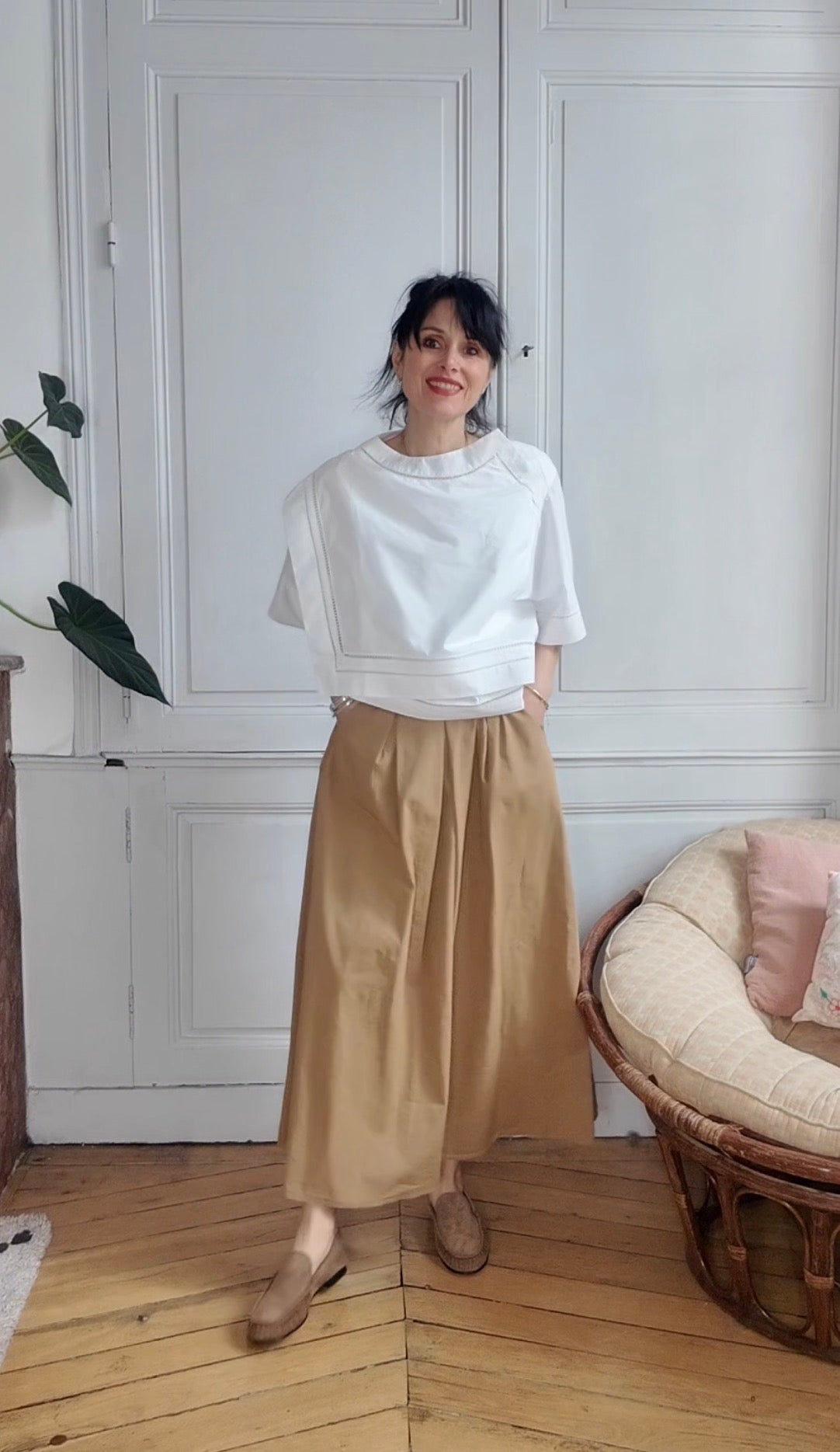 Jupe longue Adele en toile de coton épaisse