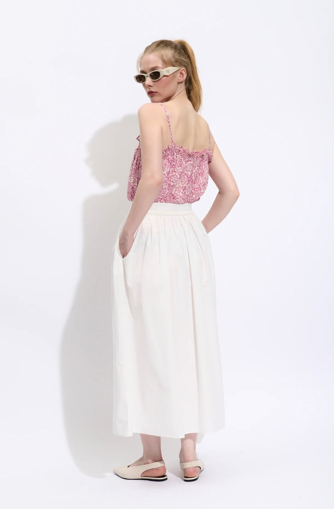 Jupe Jean en popeline de coton Bellepiece