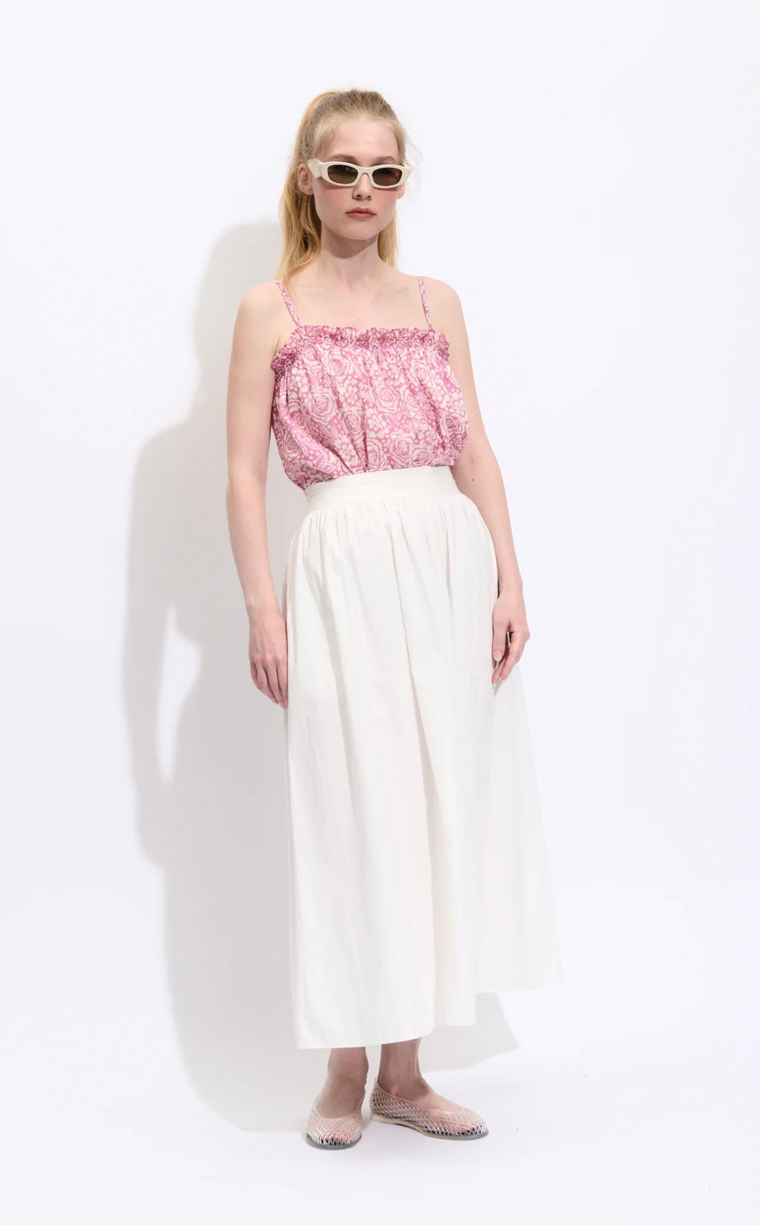 Jupe Jean en popeline de coton Bellepiece