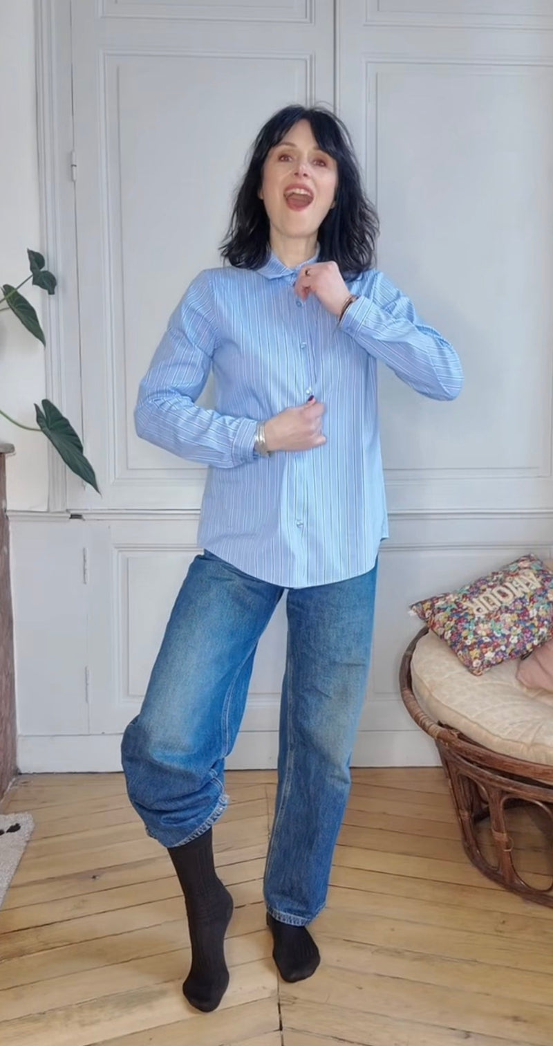Chemise Anna en popeline de coton à rayures