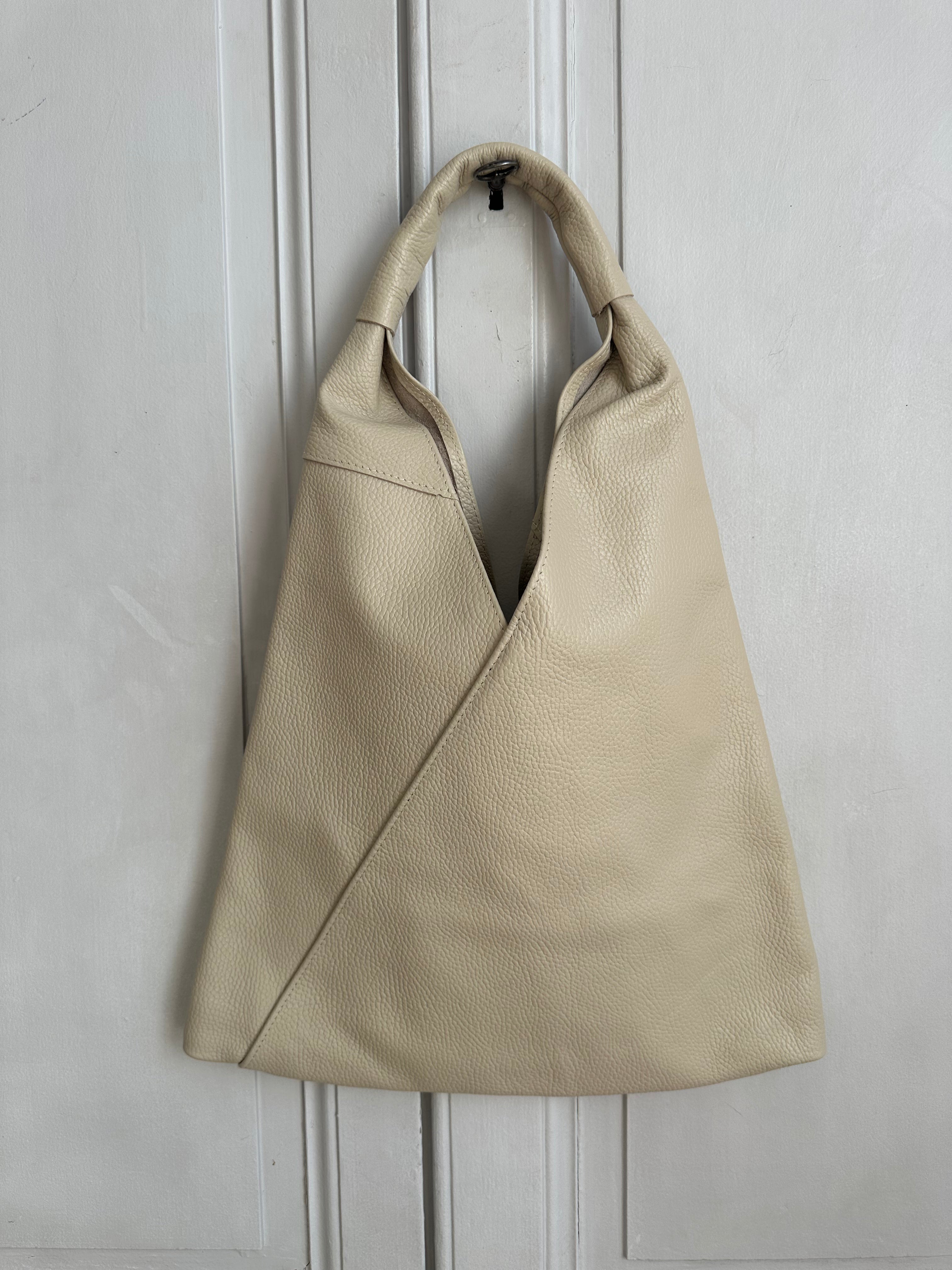 Sac cuir grainé japonais grès