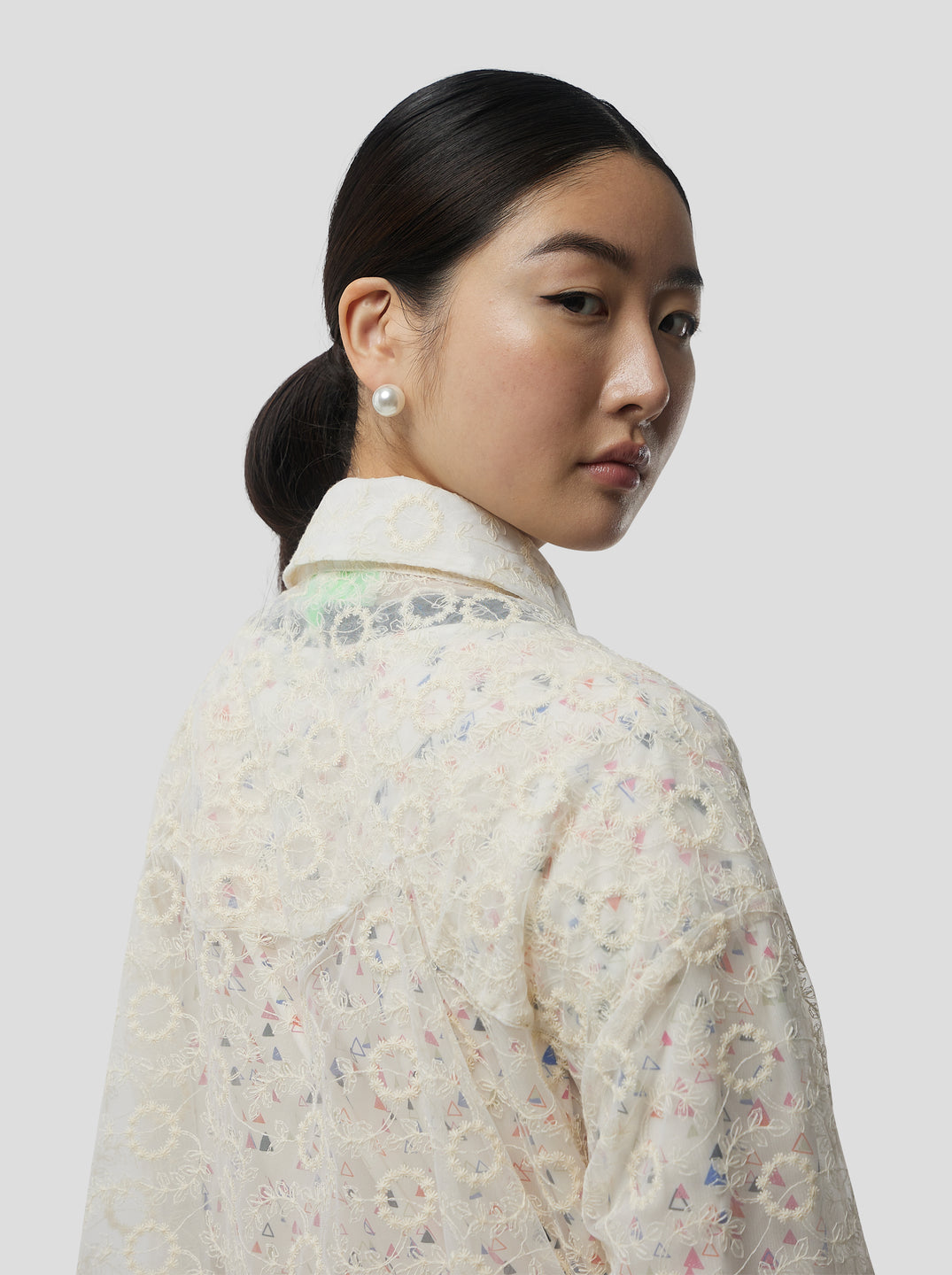 Chemise Rover Heimstone en dentelle écume