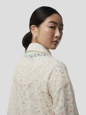 Chemise Rover Heimstone en dentelle écume